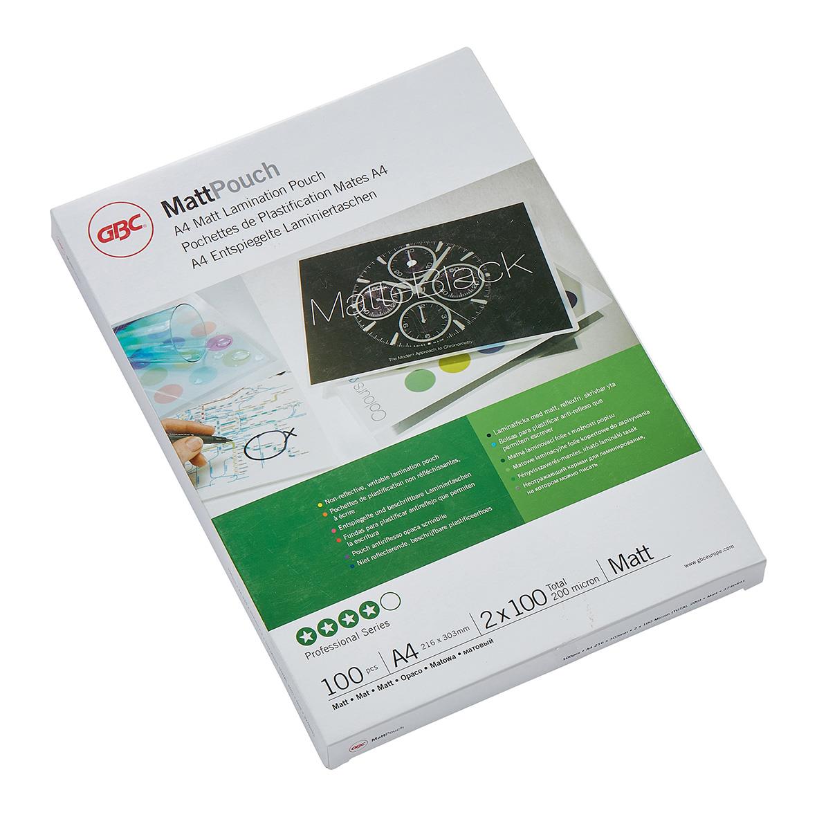 Lamineringsficka GBC 2x100mic Matt A4 för lamineringsprojekt