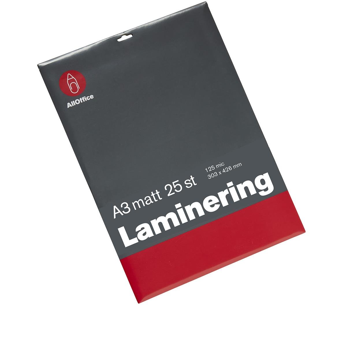 Lamineringsficka i A3 storlek, 25-pack, matt, 125 micron, för kontorsbruk