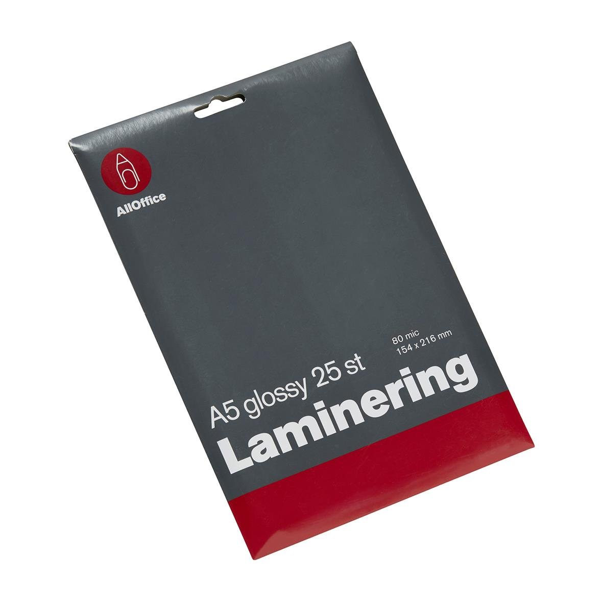 Lamineringsficka AllOffice 2x80mic Klar A5, 25 st