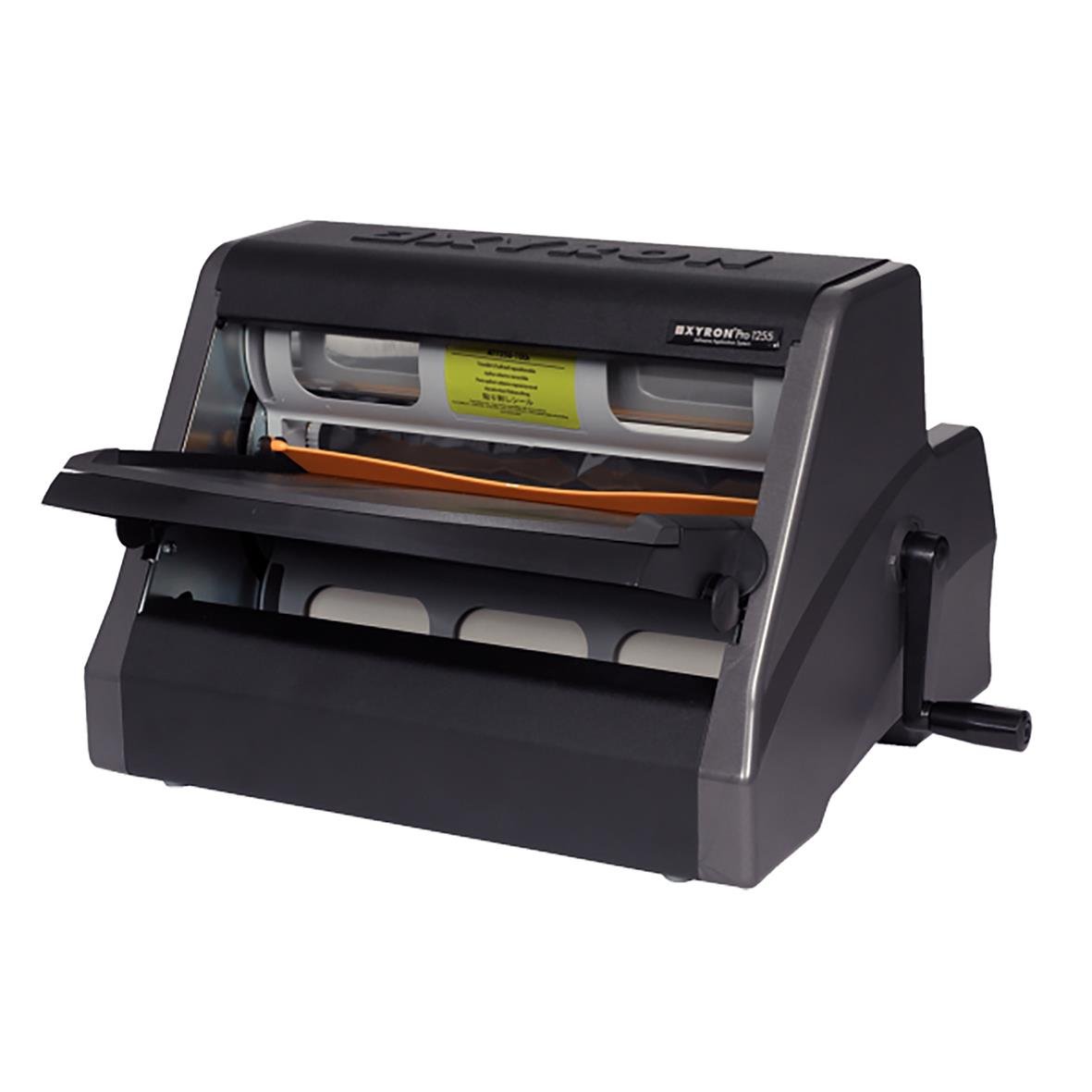 Lamineringsmaskin Xyron 1255 A3 i svart med knappar och utskriftsdel