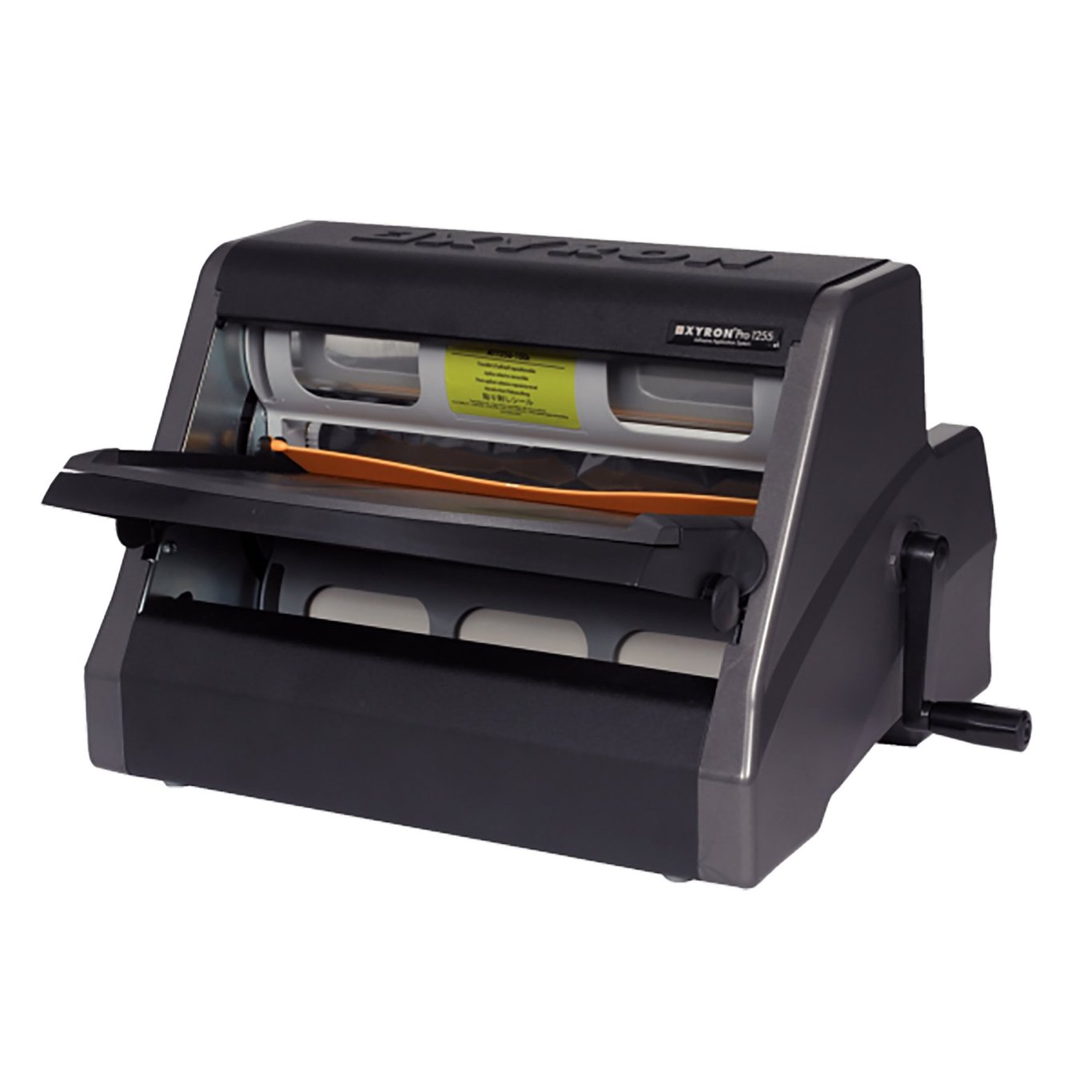 Lamineringsmaskin Xyron 1255 A3 i svart med knappar och utskriftsdel