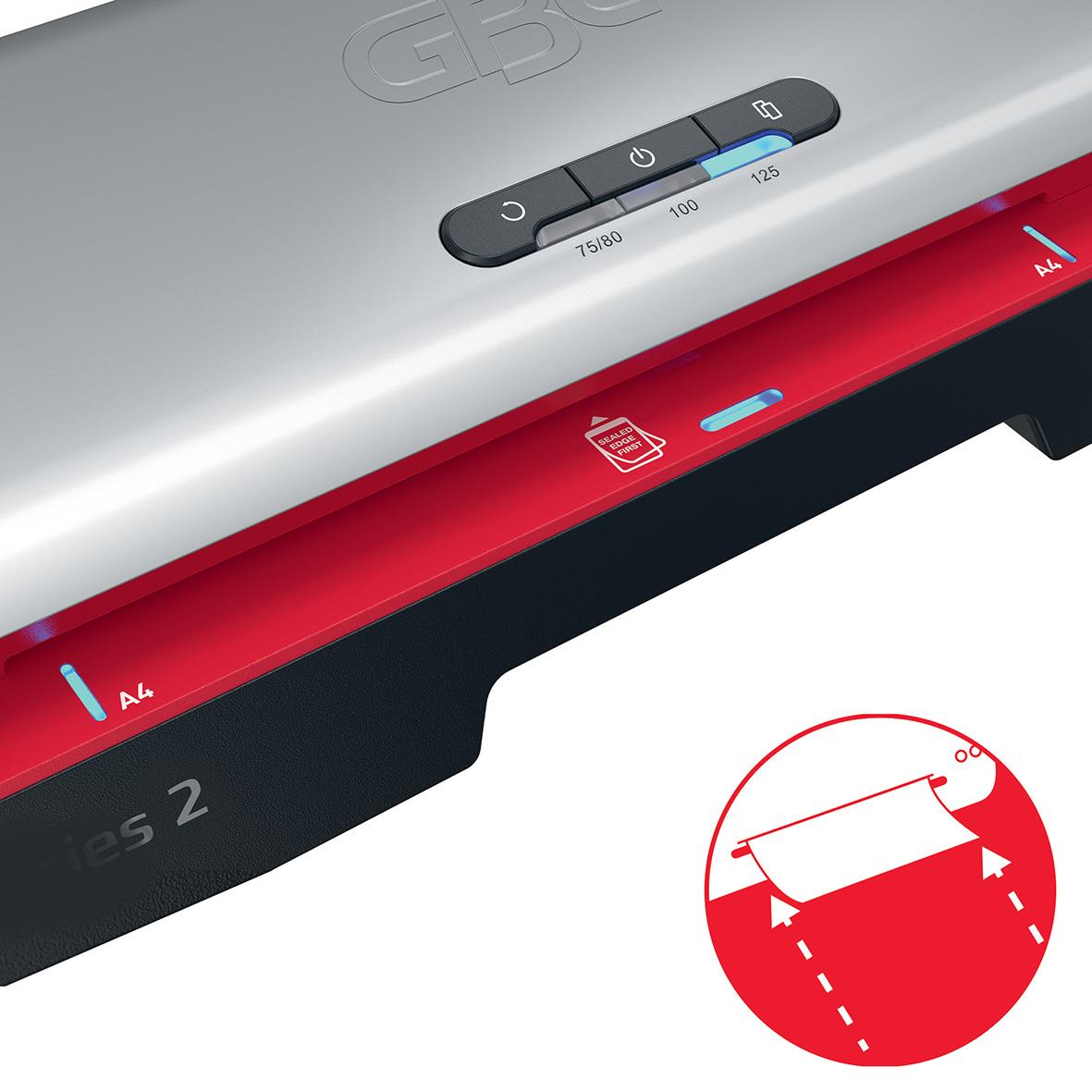 Lamineringsmaskin GBC 250 Series 2 A4 med kontrollpanel och indikator för papper