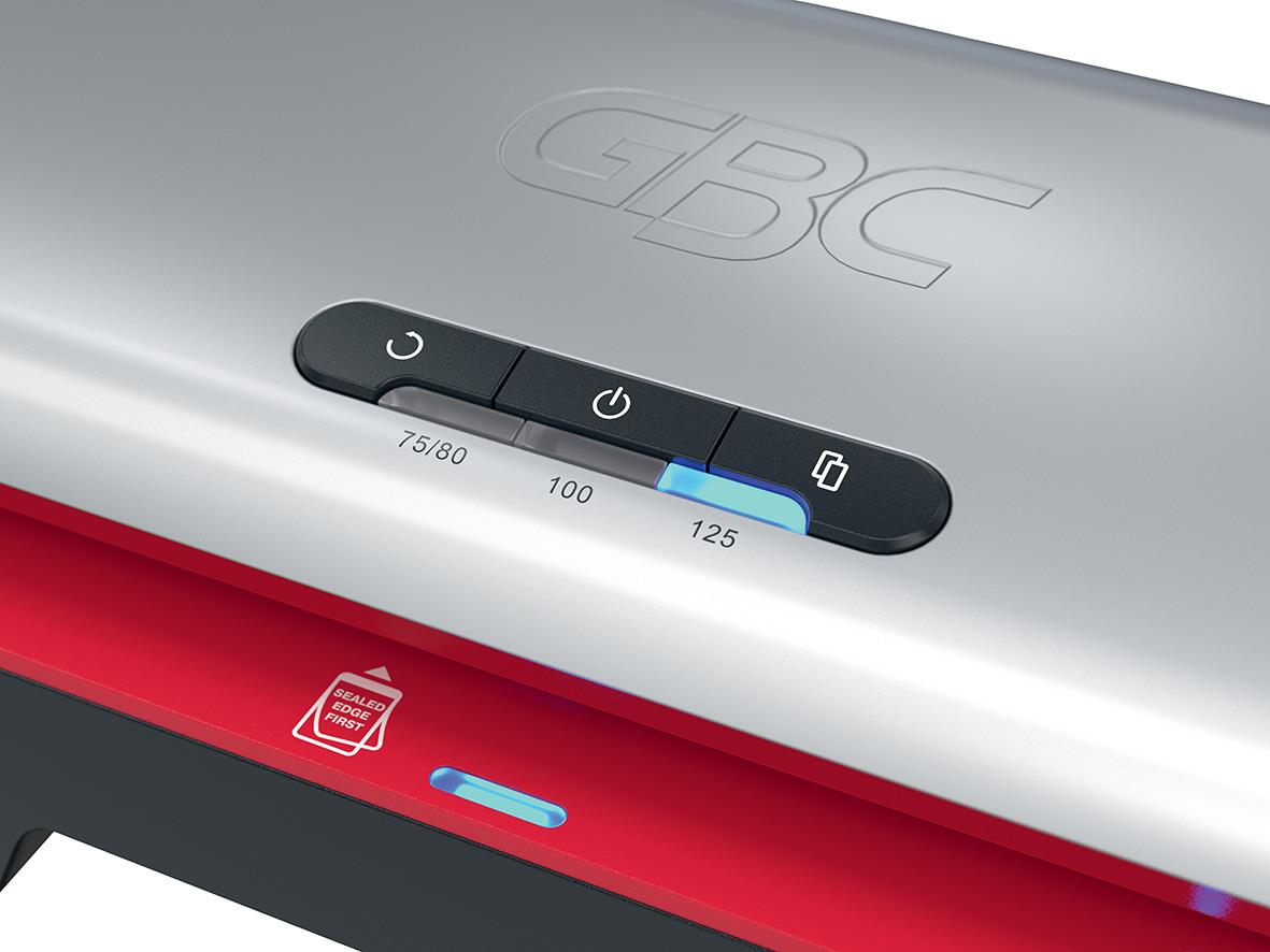 Lamineringsmaskin GBC 250 Series 2 A4 med kontrollpanel och indikatorlampor