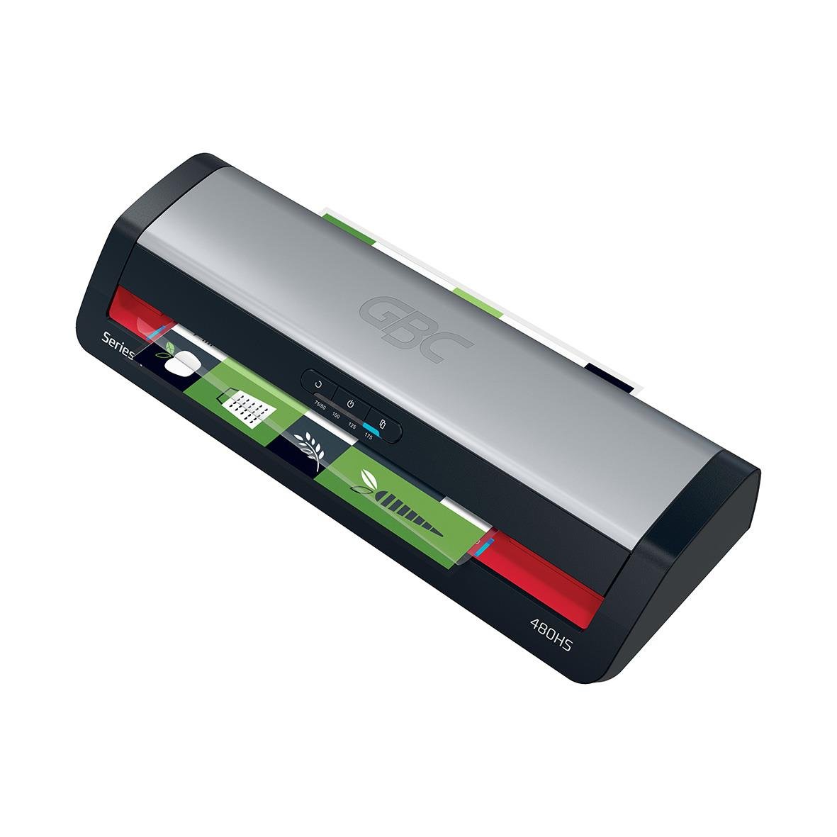 Lamineringsmaskin GBC 480HS Serie 4 A3 i svart och silver med kontrollpanel