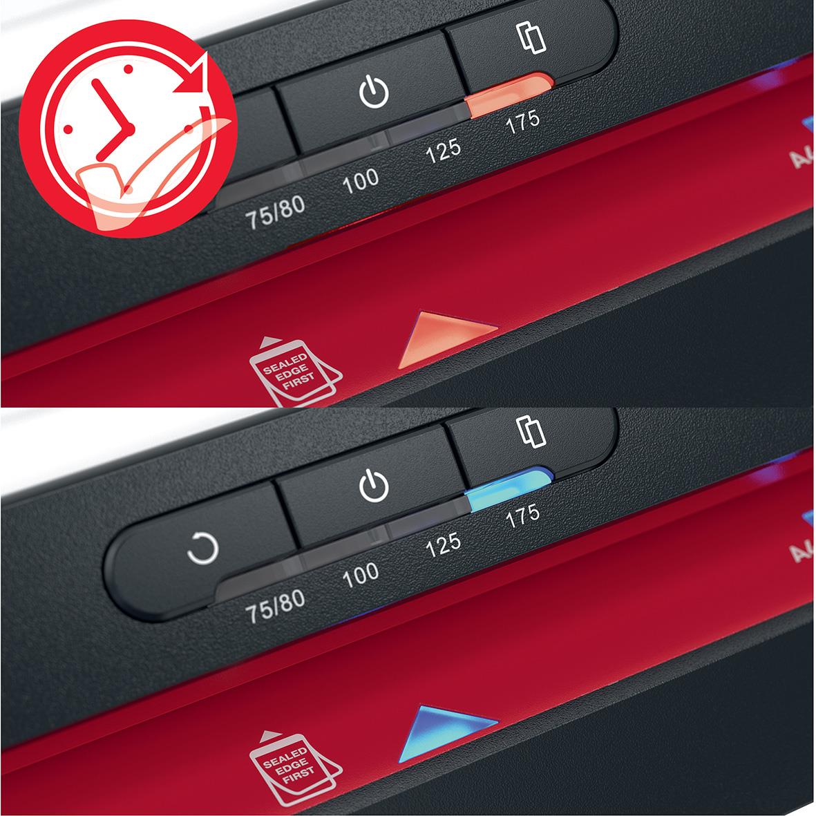 Lamineringsmaskin GBC 480HS Serie 4 A3 med knappar och inställningar