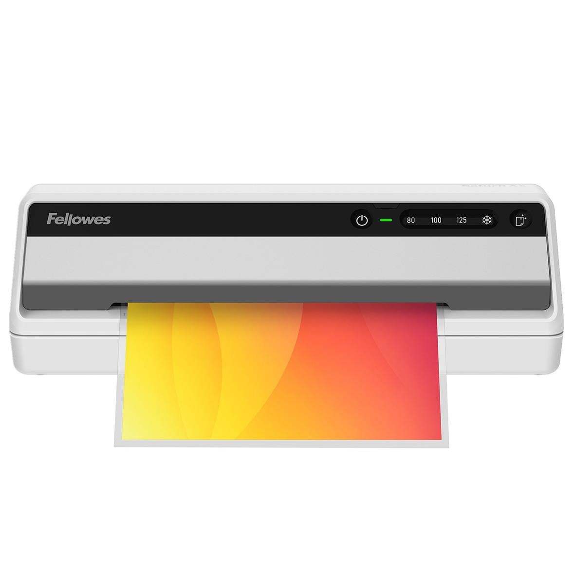 Lamineringsmaskin Fellowes Saturn A4 med utskriven färgad laminat
