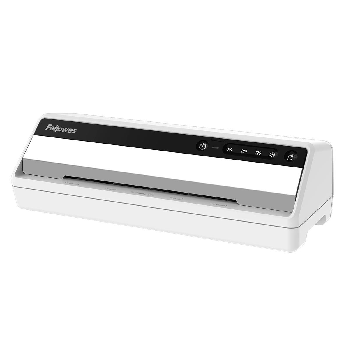 Lamineringsmaskin Fellowes Saturn A4 i vitt och svart design