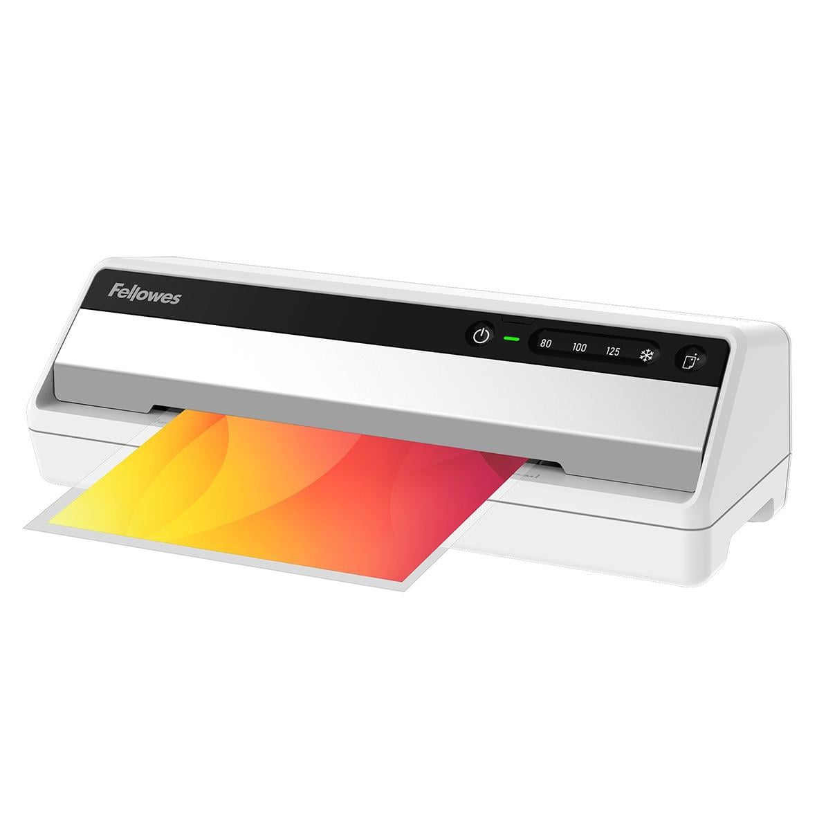 Lamineringsmaskin Fellowes Saturn A4 med utskriven färgad papper