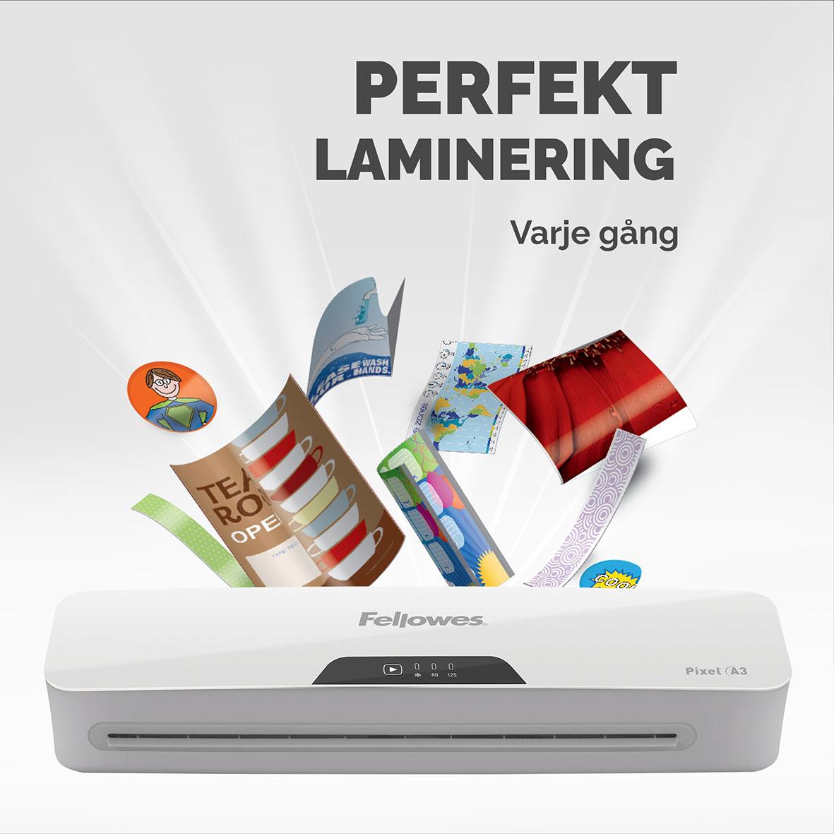 Lamineringsmaskin Fellowes Pixel A3 för perfekt lamineringsresultat varje gång