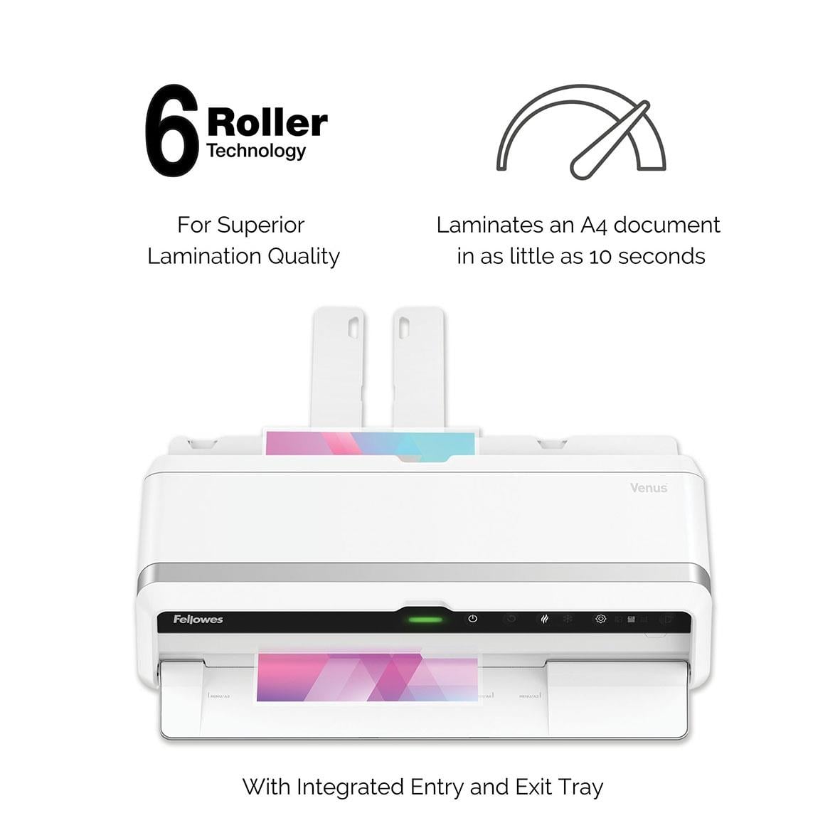 Fellowes Venus A3 lamineringsmaskin med 6 rollers för snabb lamineringskvalitet