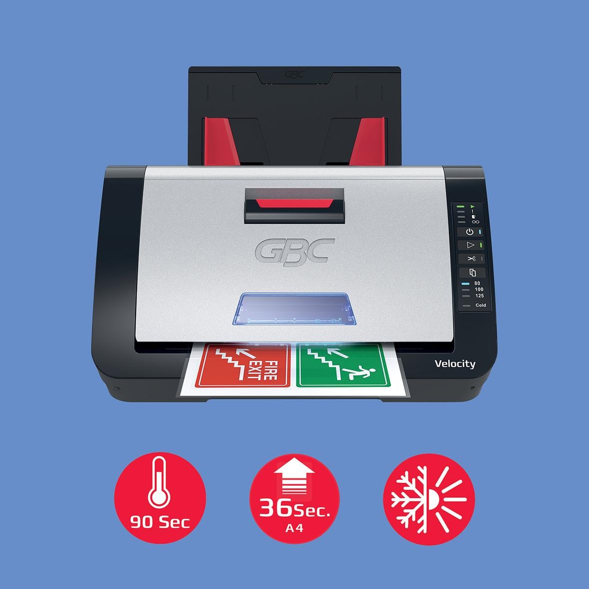 Lamineringsmaskin GBC Velocity automatisk A4 med digital display och snabb lamineringsfunktion