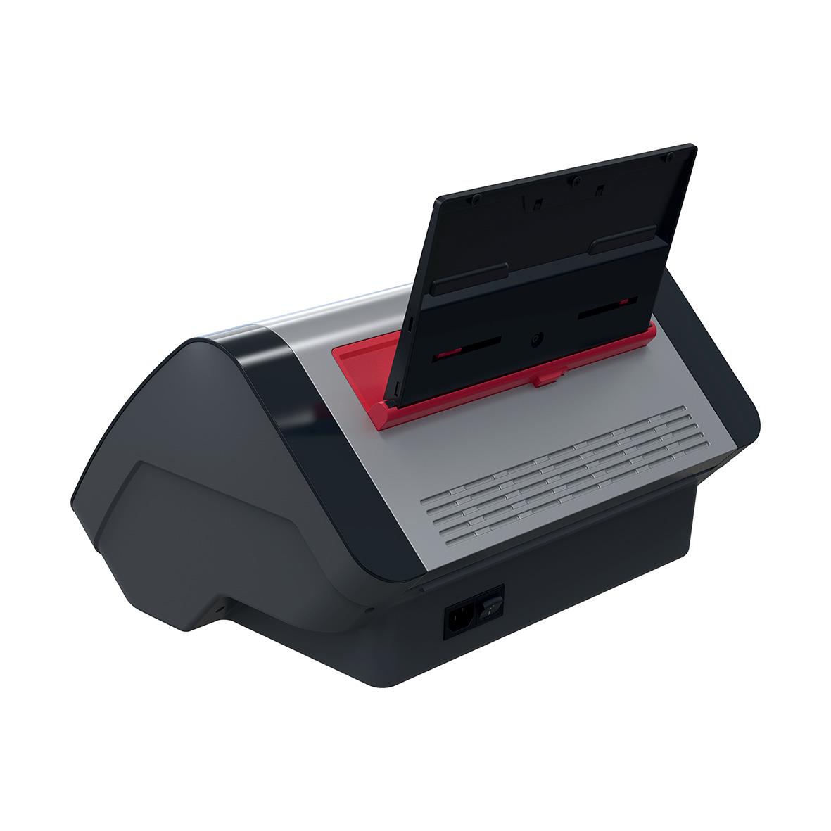 Lamineringsmaskin GBC Velocity Automatisk A4 med svart och silver design och röd öppning