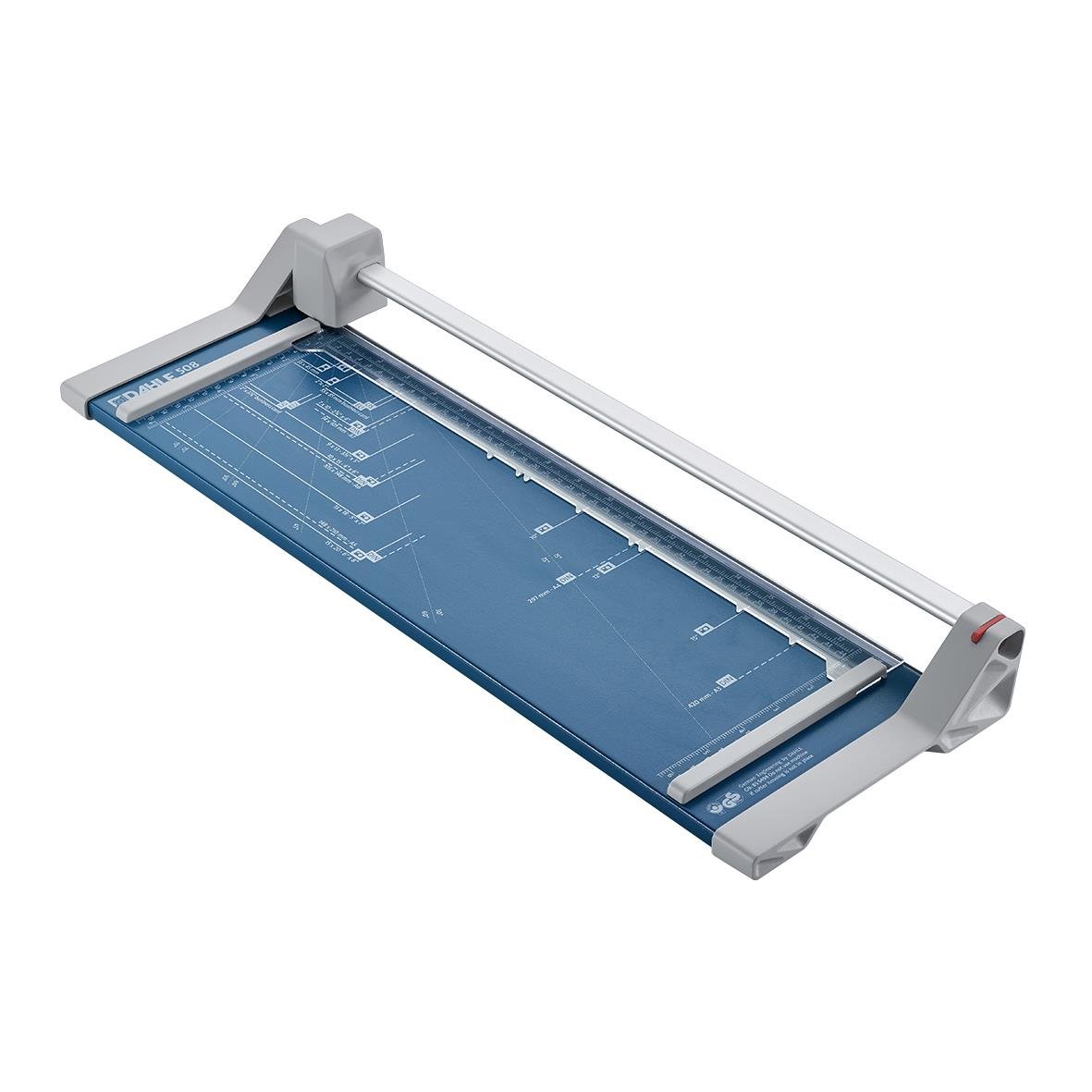 Dahle 508 A3 skärmaskin med blå skärmatta och justerbar skärlinje