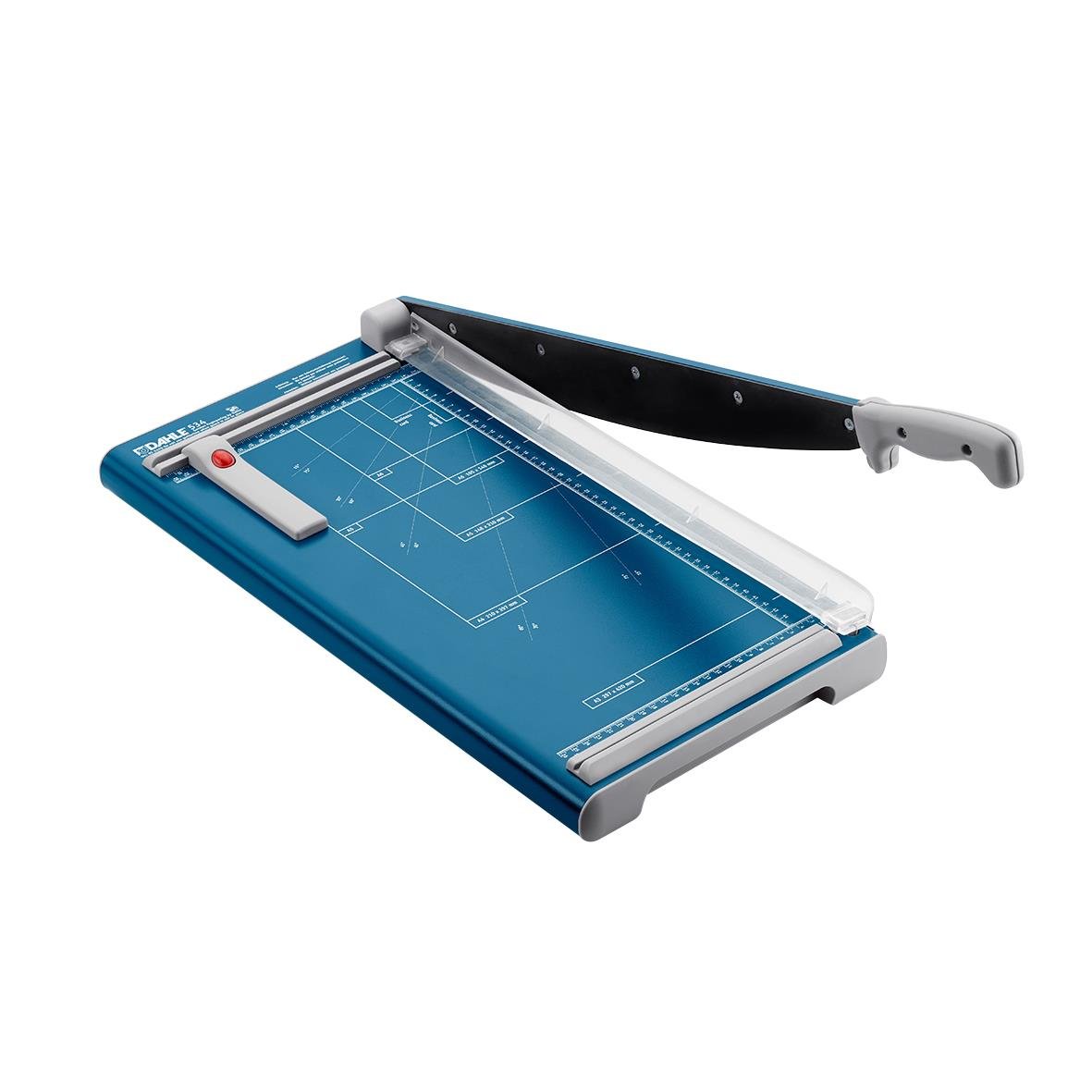 Skärmaskin Dahle 534 A3 med blå arbetsyta och justerbar skärarm