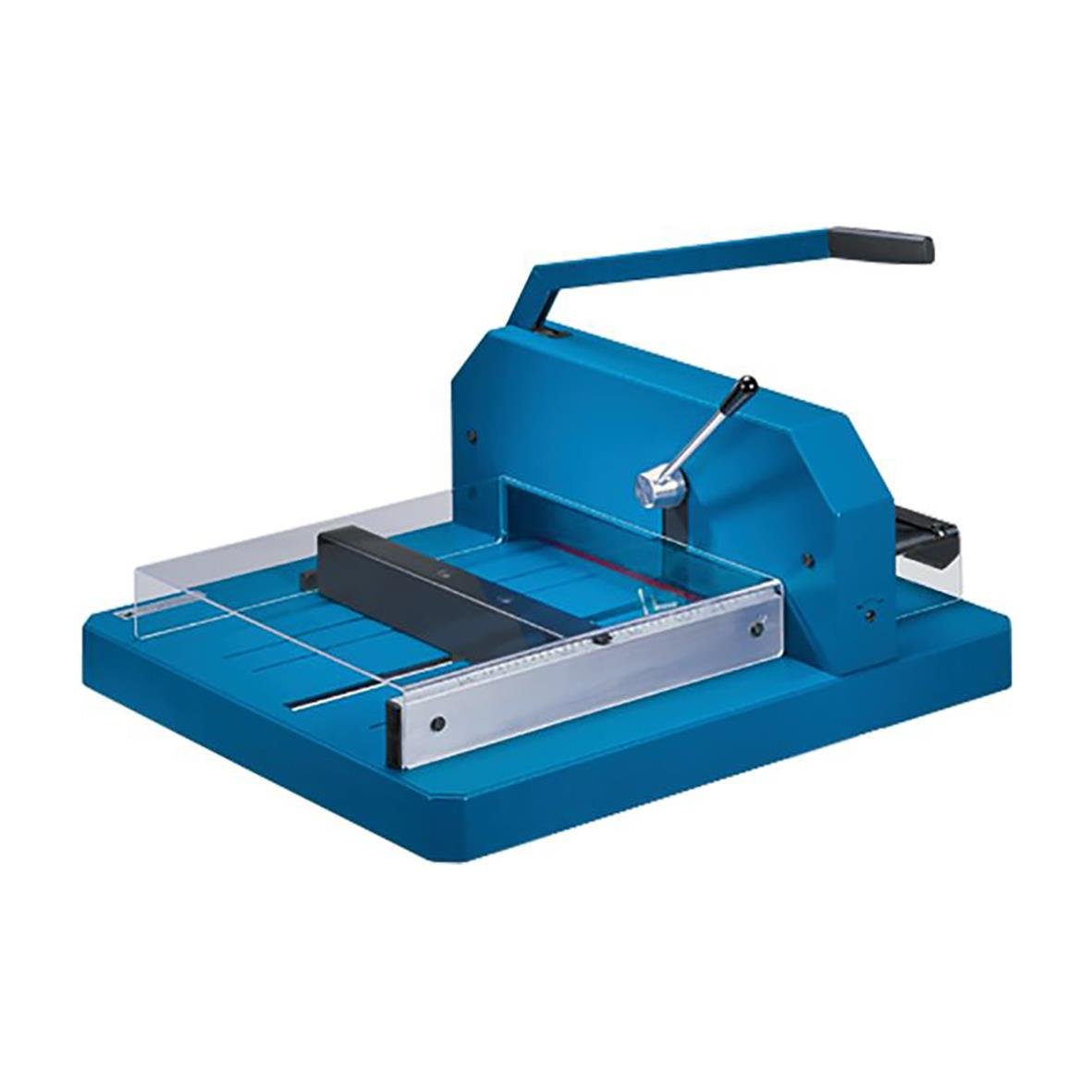 Blå skärmaskin Dahle 846 A3 med handtag och skärlinjer