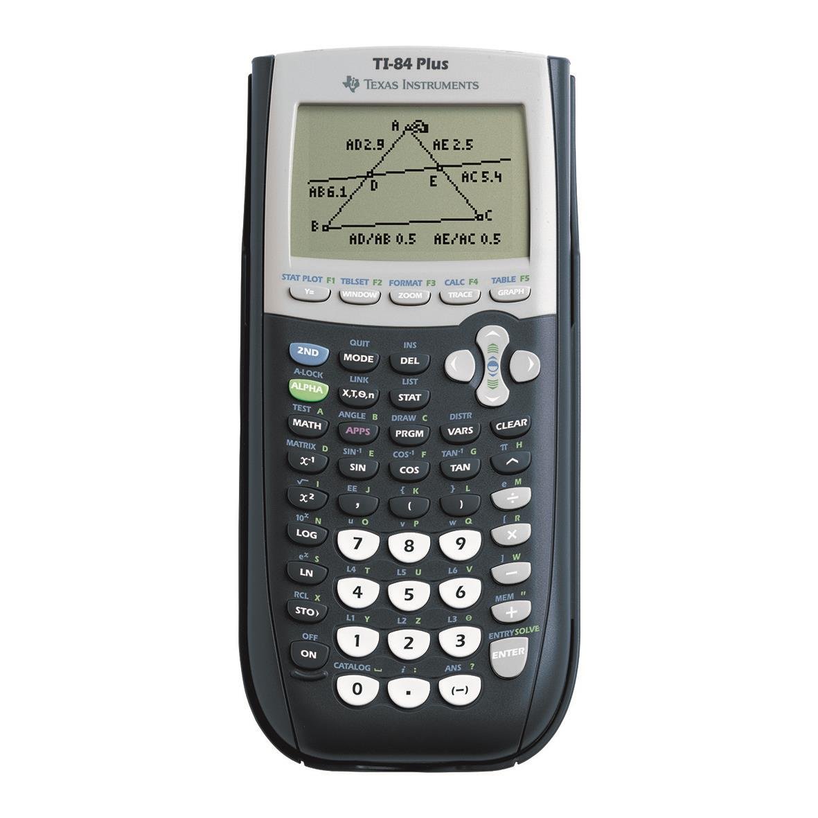 Texas TI-84 Plus grafisk räknare med graf och data på skärmen