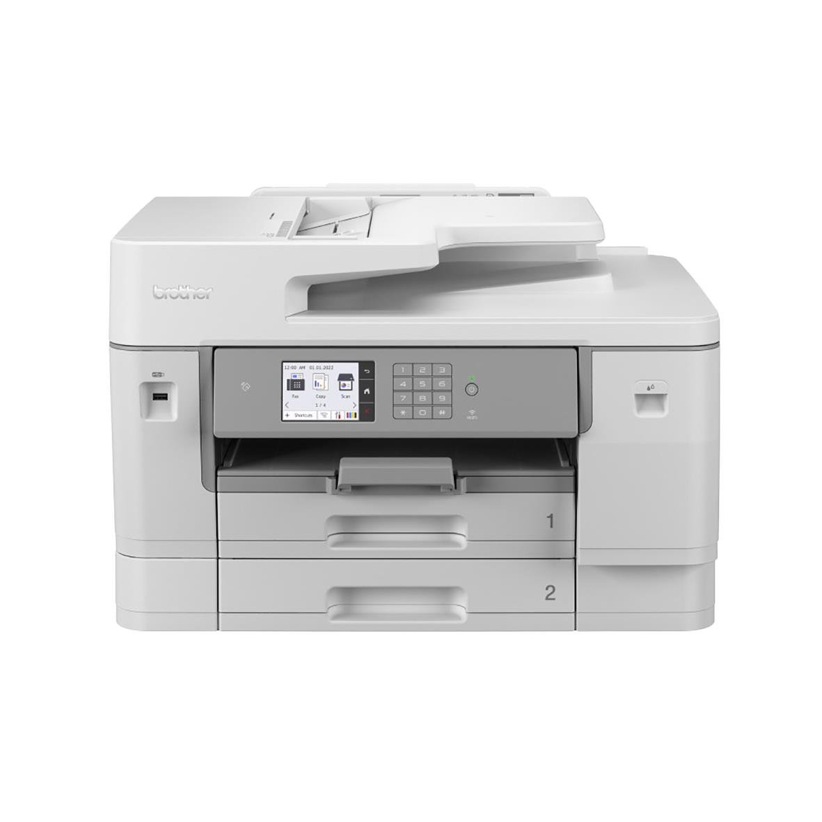 Multifunktionsskrivare Brother MFC-J6955DW i vitt med A3-utskrift och pekskärm