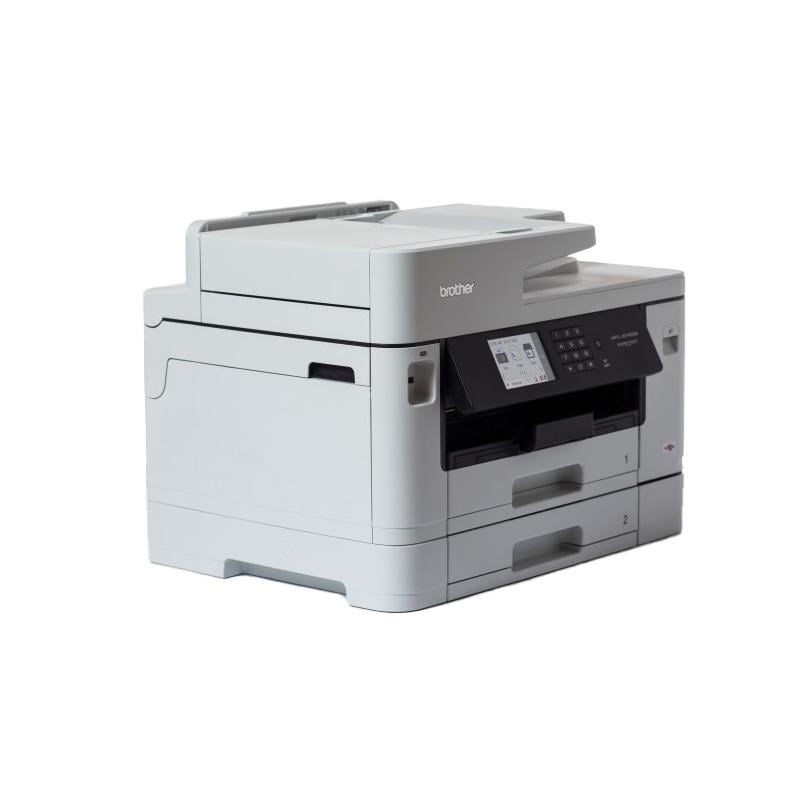 Multifunktionsskrivare Brother MFC-J5740DW i vitt med touchscreen och bläck för A3-utskrifter