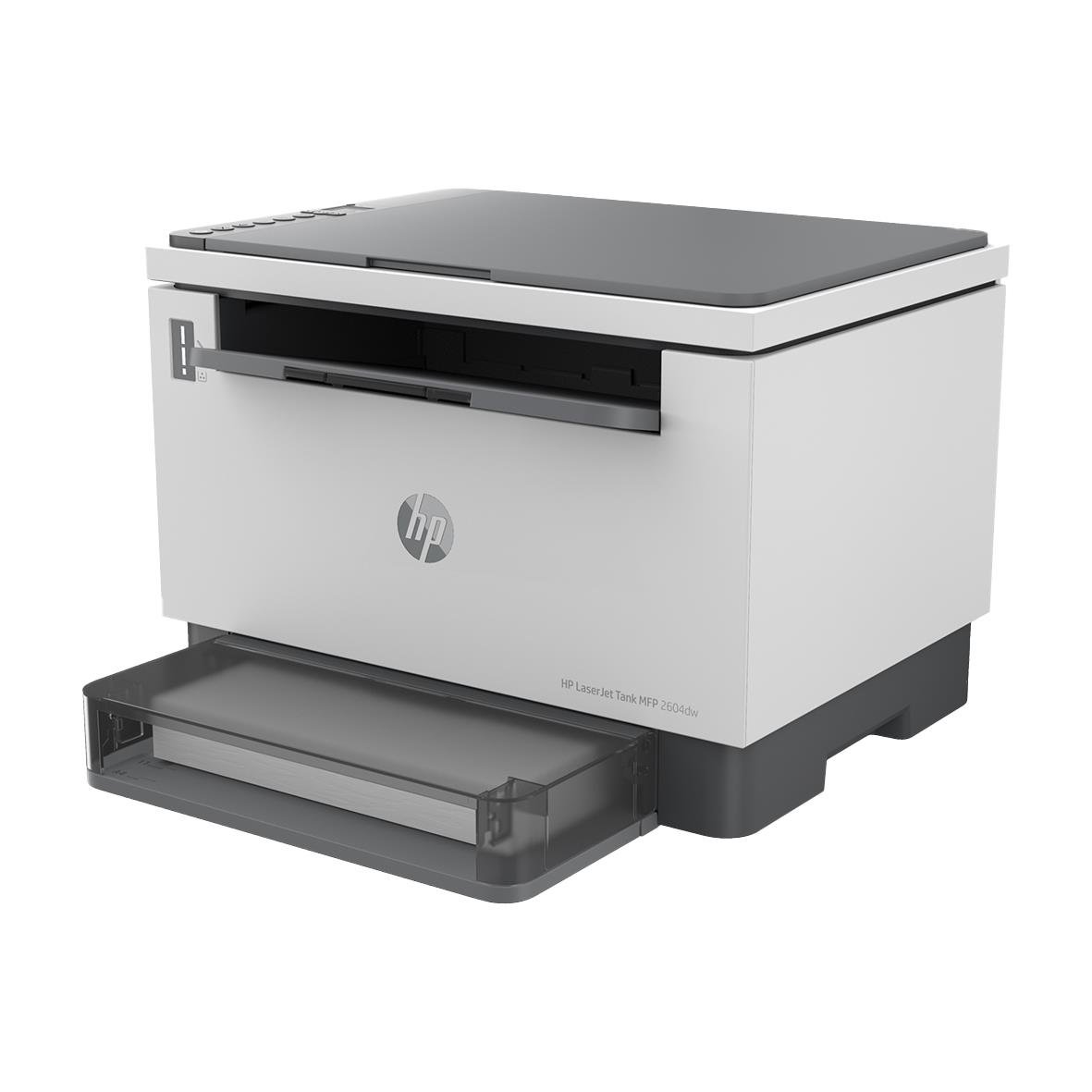 HP Laserjet 2604dw svartvit laserskrivare med pappersfack och kontrollpanel