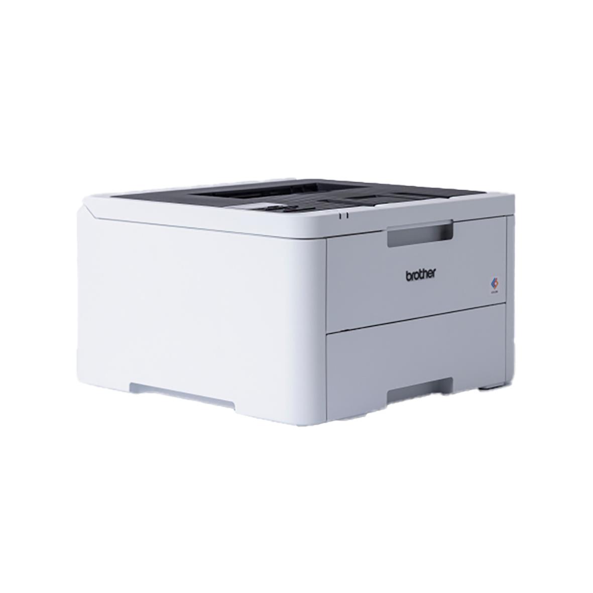 Vit laser skrivare Brother HL-L3220CW med svart topp och framdel