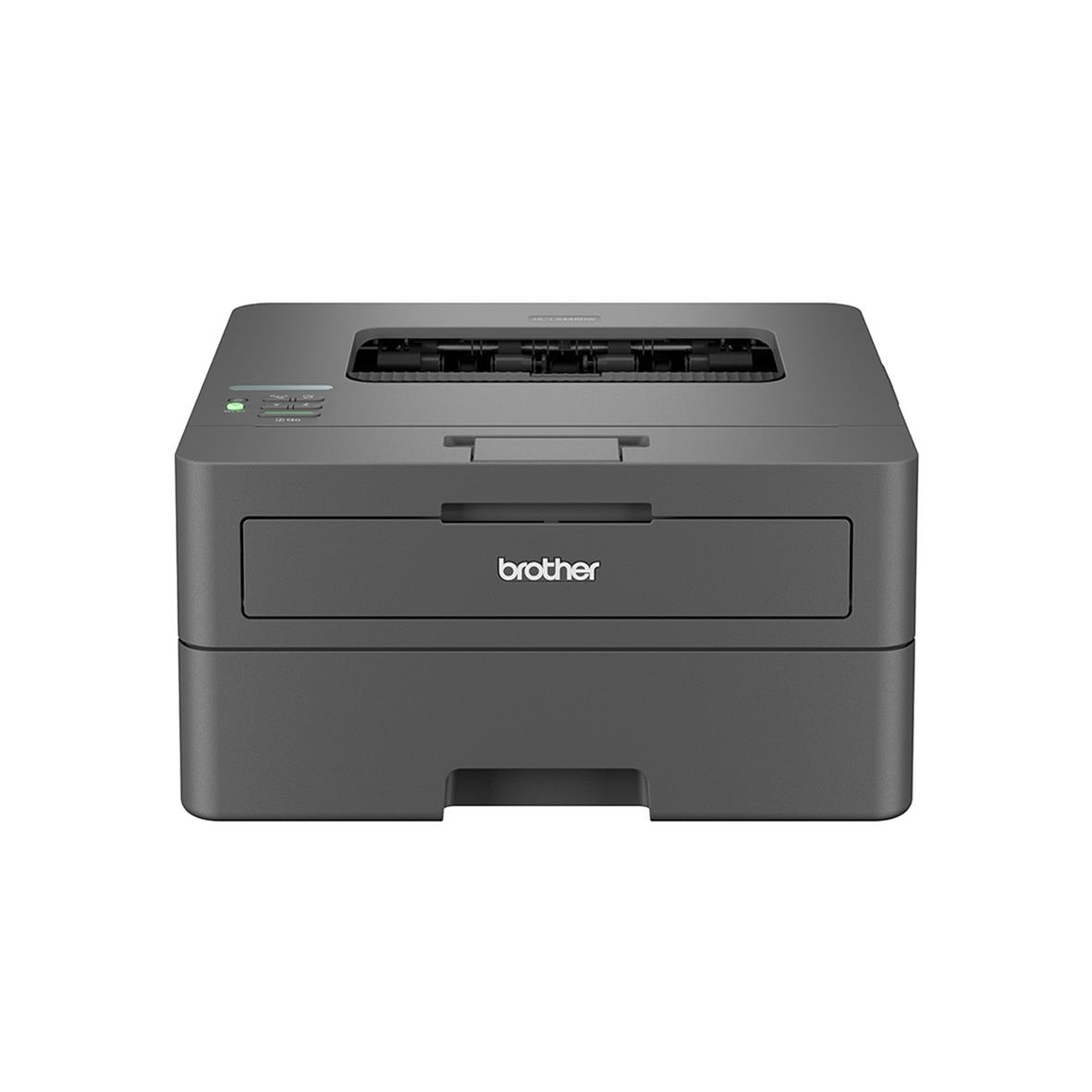 Svartvit laserskrivare Brother HL-L2445DW med pappersfack och kontrollpanel