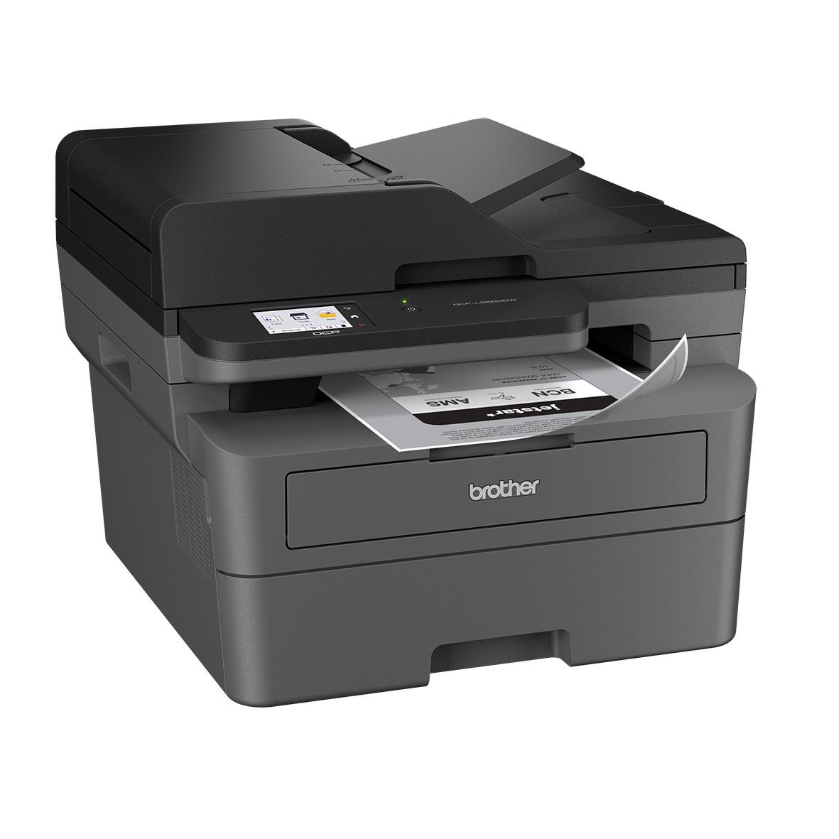 Multifunktionsskrivare Brother DCP-L2660DW i svart och grå med utskriftsfunktion