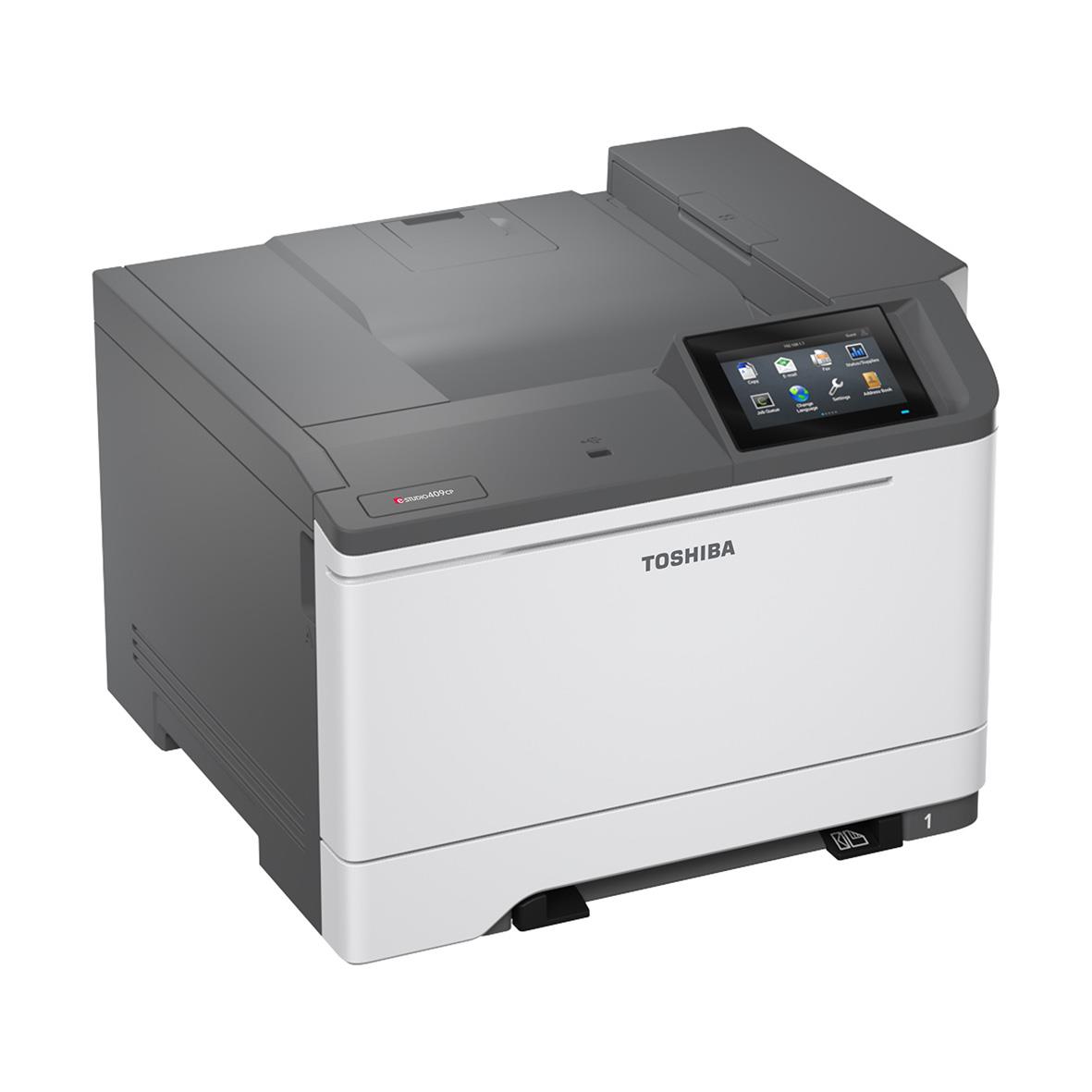 Laserskrivare Toshiba E-STUDIO 409CP färg A4 med pekskärm och skåp