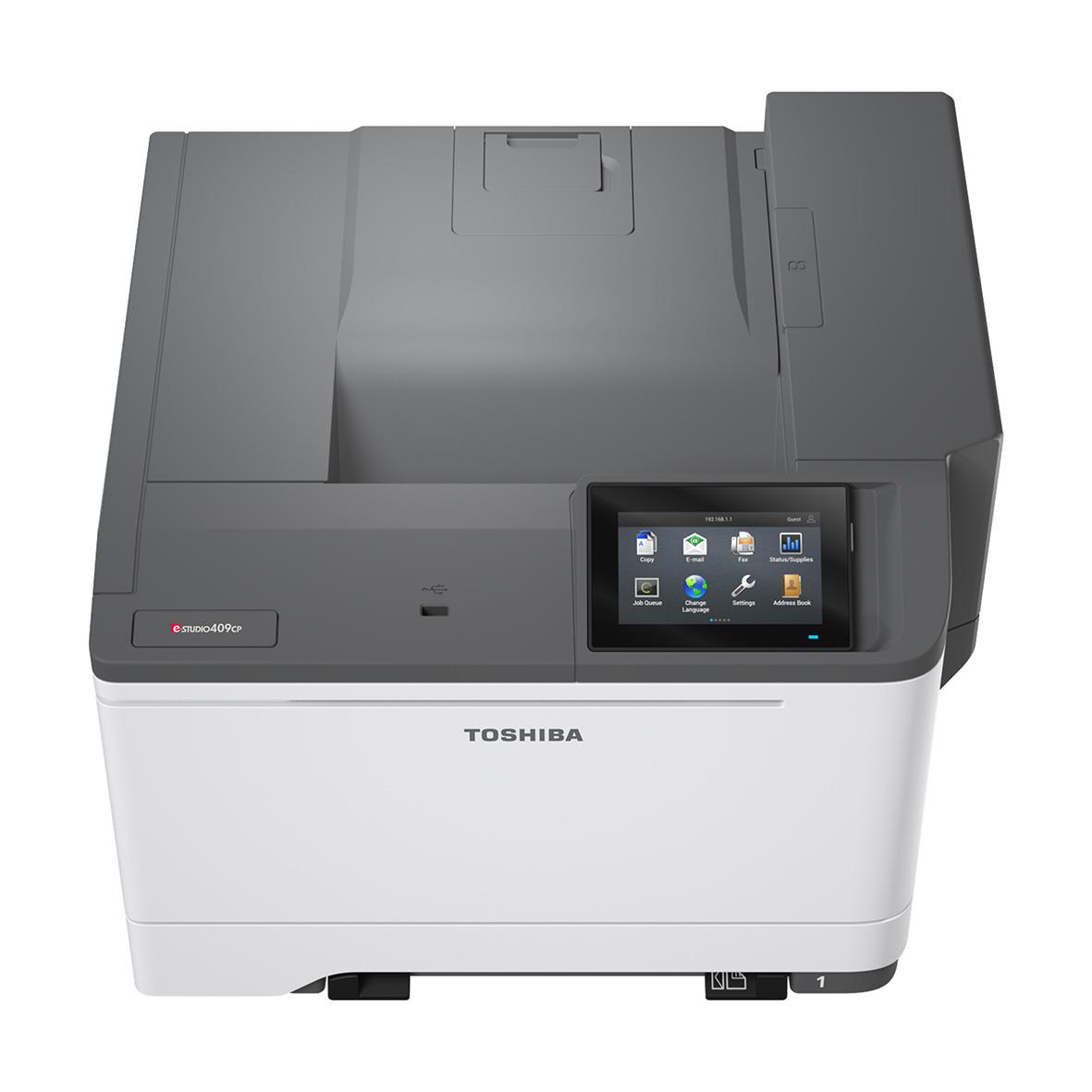 Toshiba E-STUDIO 409CP färgskrivare i A4-storlek med pekskärm och modern design