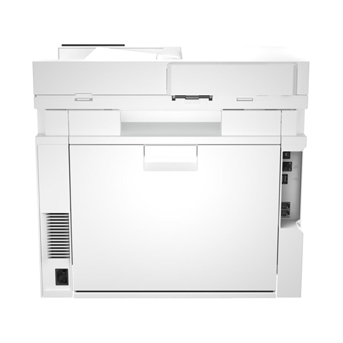 Vit multifunktionsskrivare HP Color LaserJet MFP 4302fdw med skärm och papperstråg