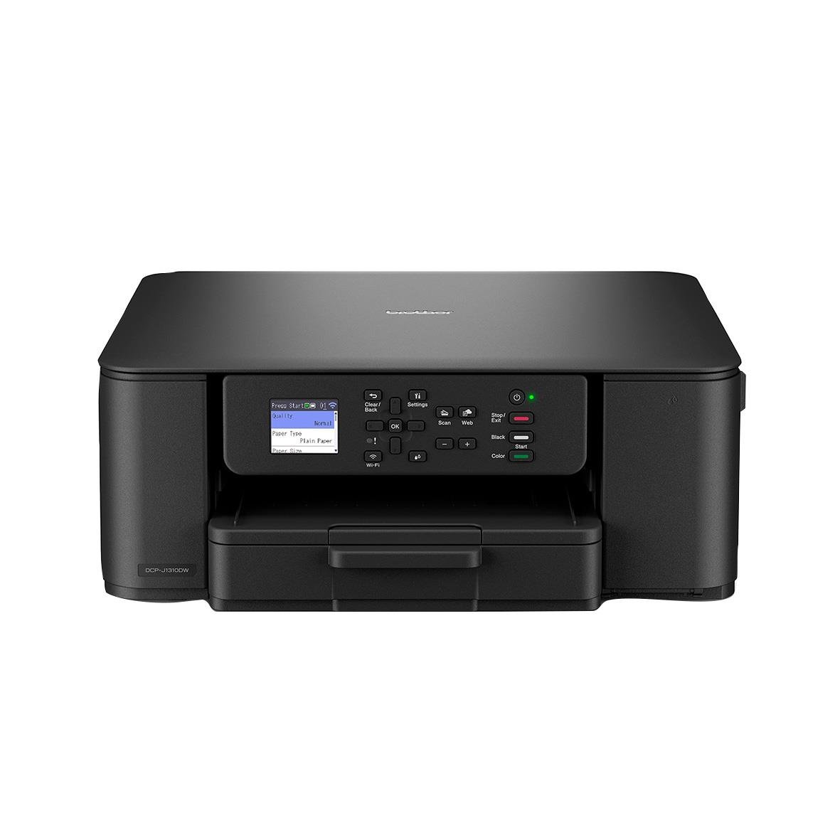 Svart multifunktionsskrivare Brother DCP-J1310DW med display och knappar