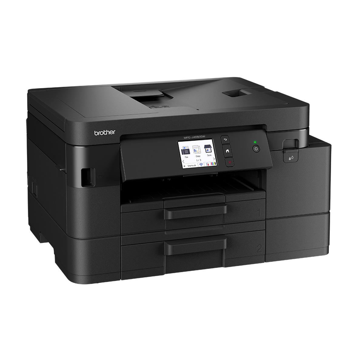 Multifunktionsskrivare Brother MFC-J4550DW i svart med touchscreen och bläckpatroner