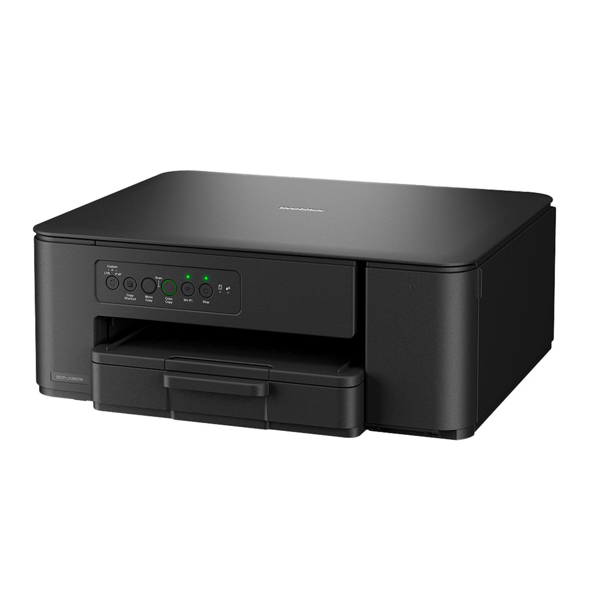 Multifunktionsskrivare Brother DCP-J1260W i svart med display och utskriftsfunktion