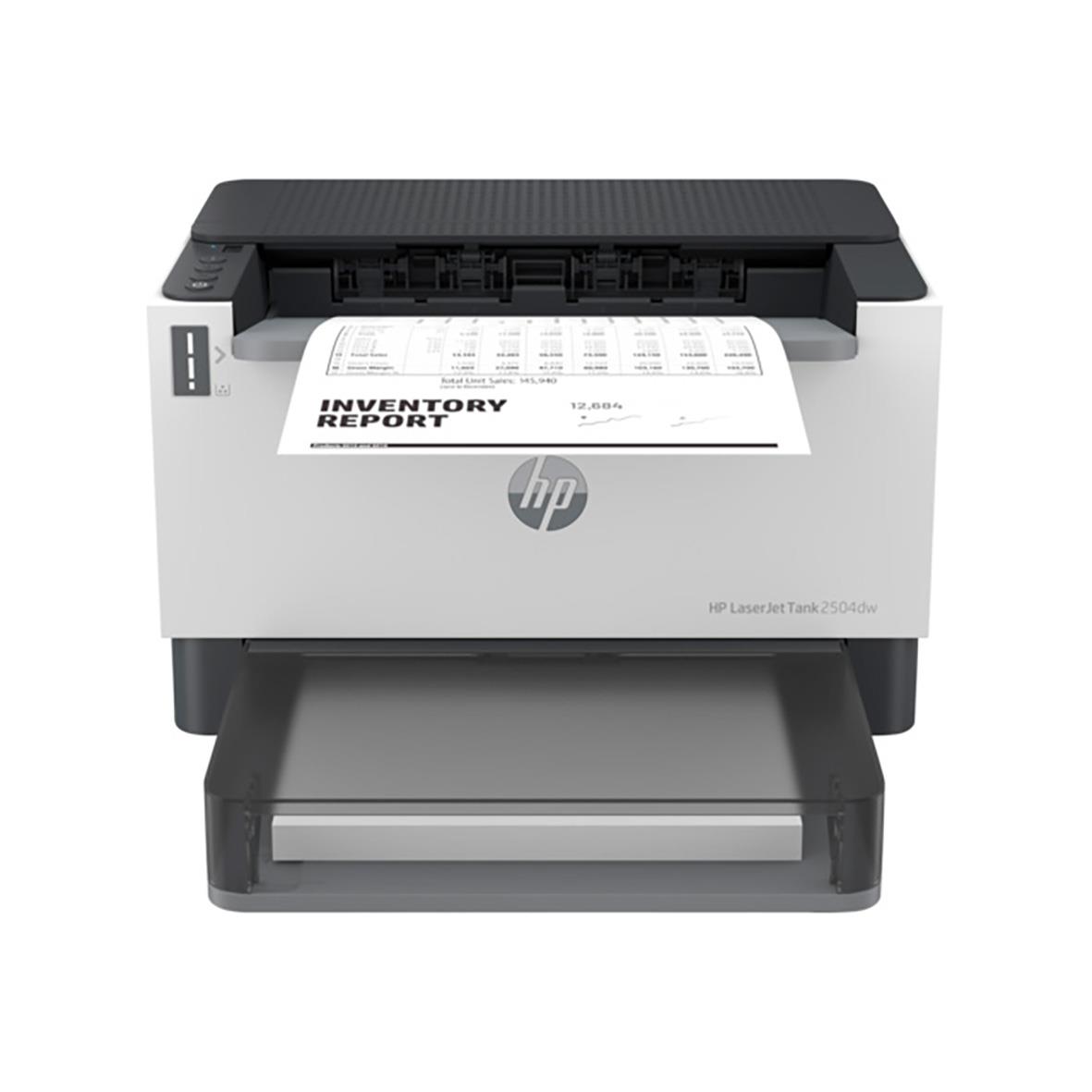 HP skrivare som skriver ut ett inventeringsrapportdokument