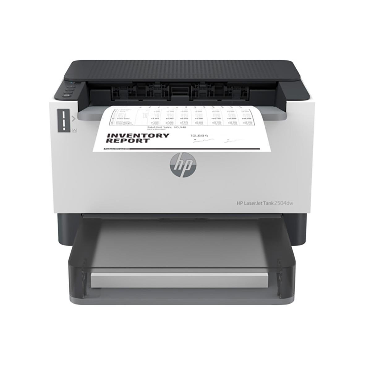 HP skrivare som skriver ut ett inventeringsrapportdokument