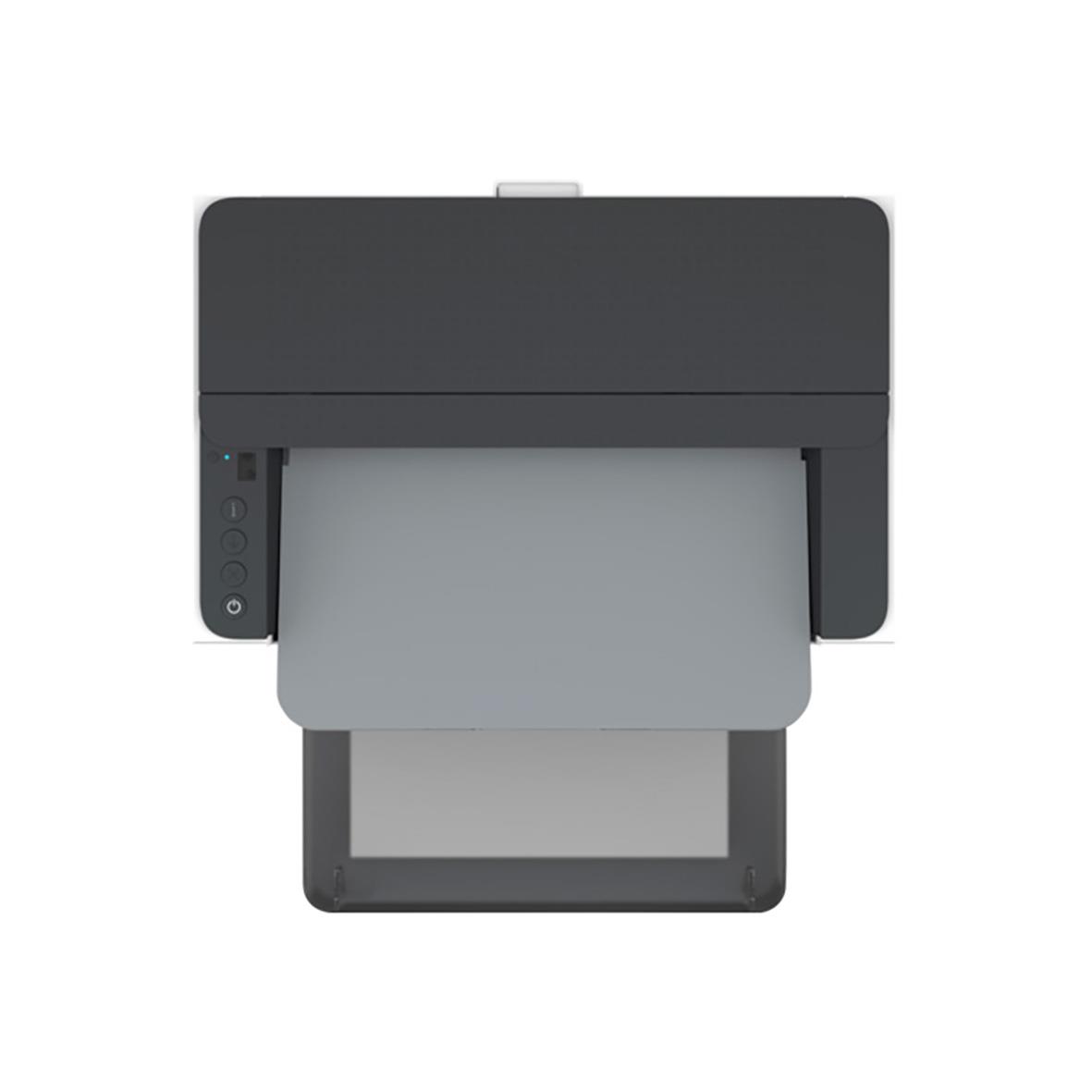 Svart och grå skrivare med utskriftskassett och pappersutmatning