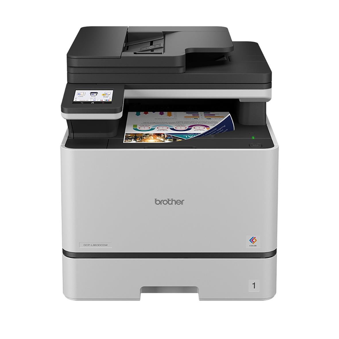 Färglaser multifunktionsskrivare Brother DCP-L8630CDW med skärm och utskriftsfunktion