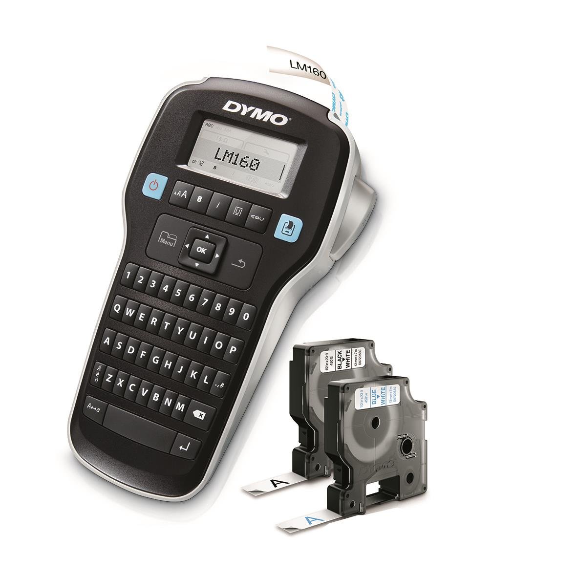 Dymo LabelManager 160 märkmaskin med tangentbord och två etikettutskriftsspolar