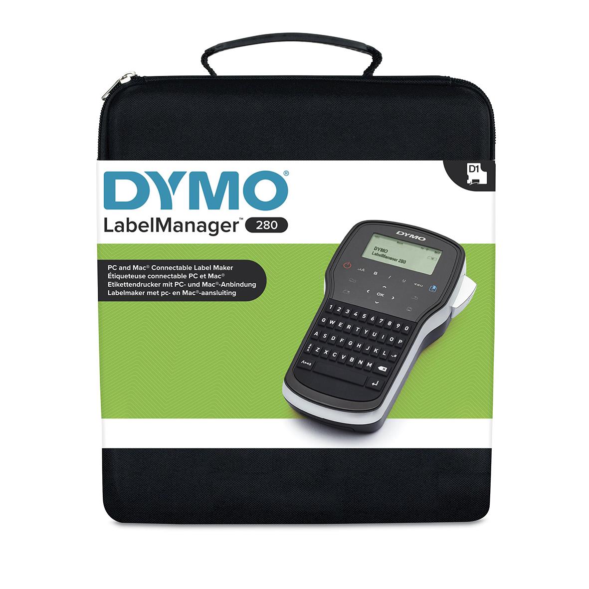 Dymo LabelManager 280 väskkit med skrivare och tillbehör i svart väska
