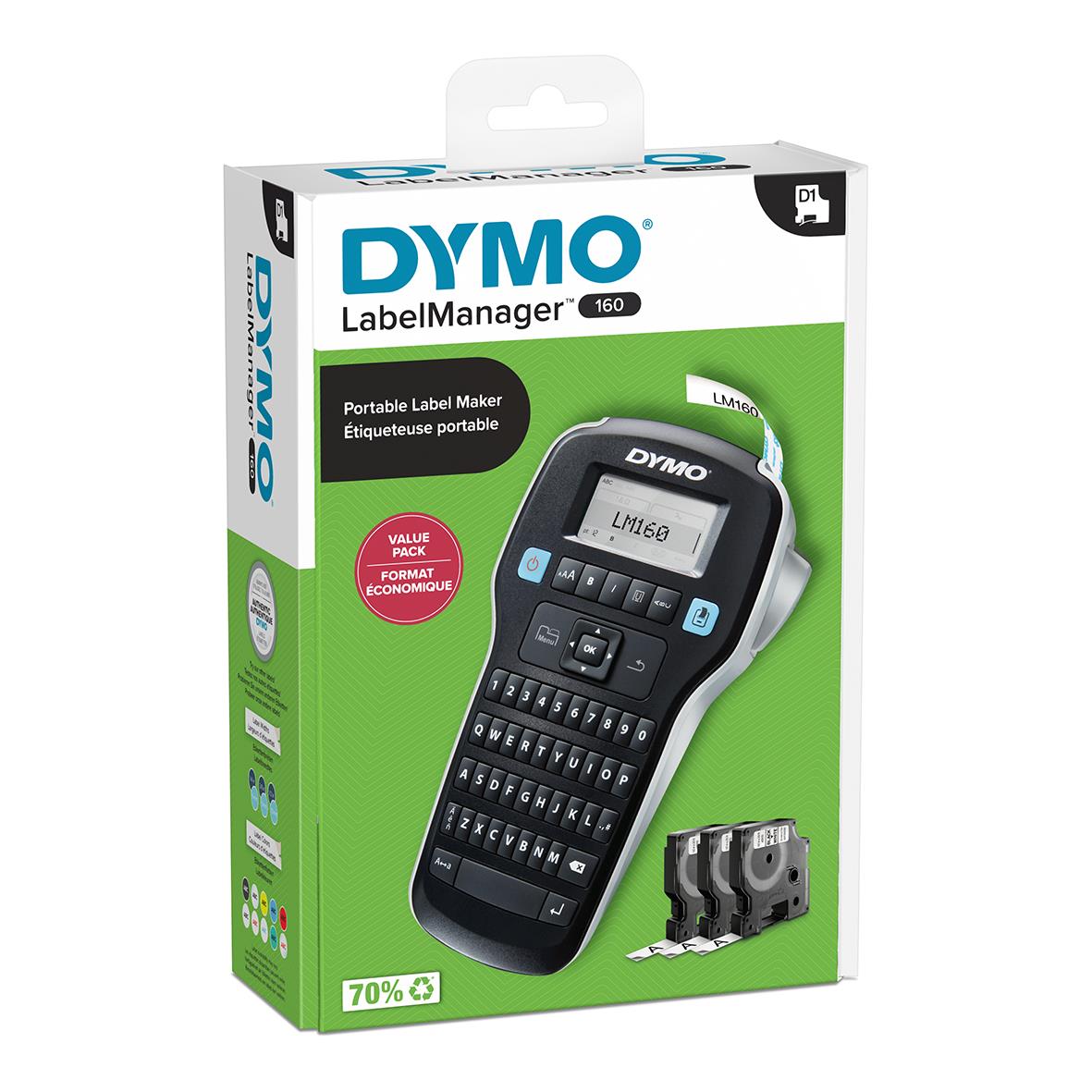 Märkmaskin Dymo LabelManager 160 Qwerty Inkl 3st Märktejp