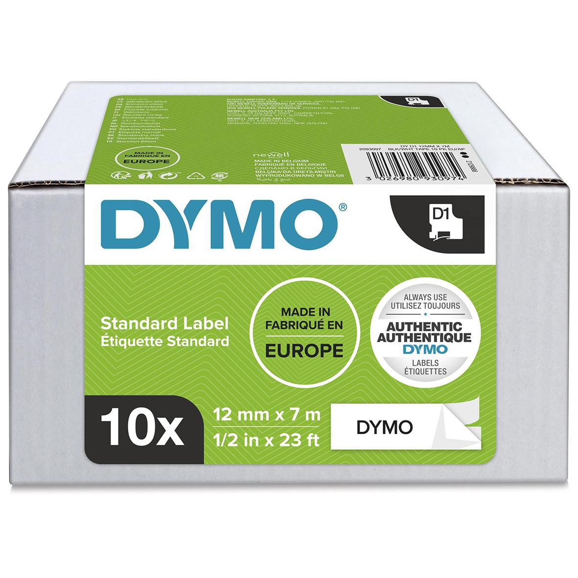 Märkband Dymo D1 12mm x 7m Svart/Vit 35252678_2