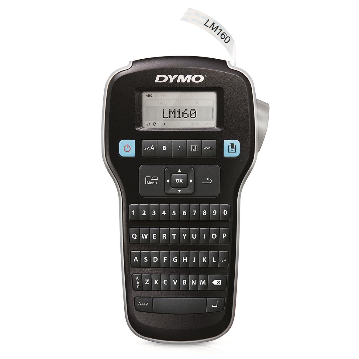 Dymo LabelManager 160 märkmaskin med QWERTY-tangentbord och liten display