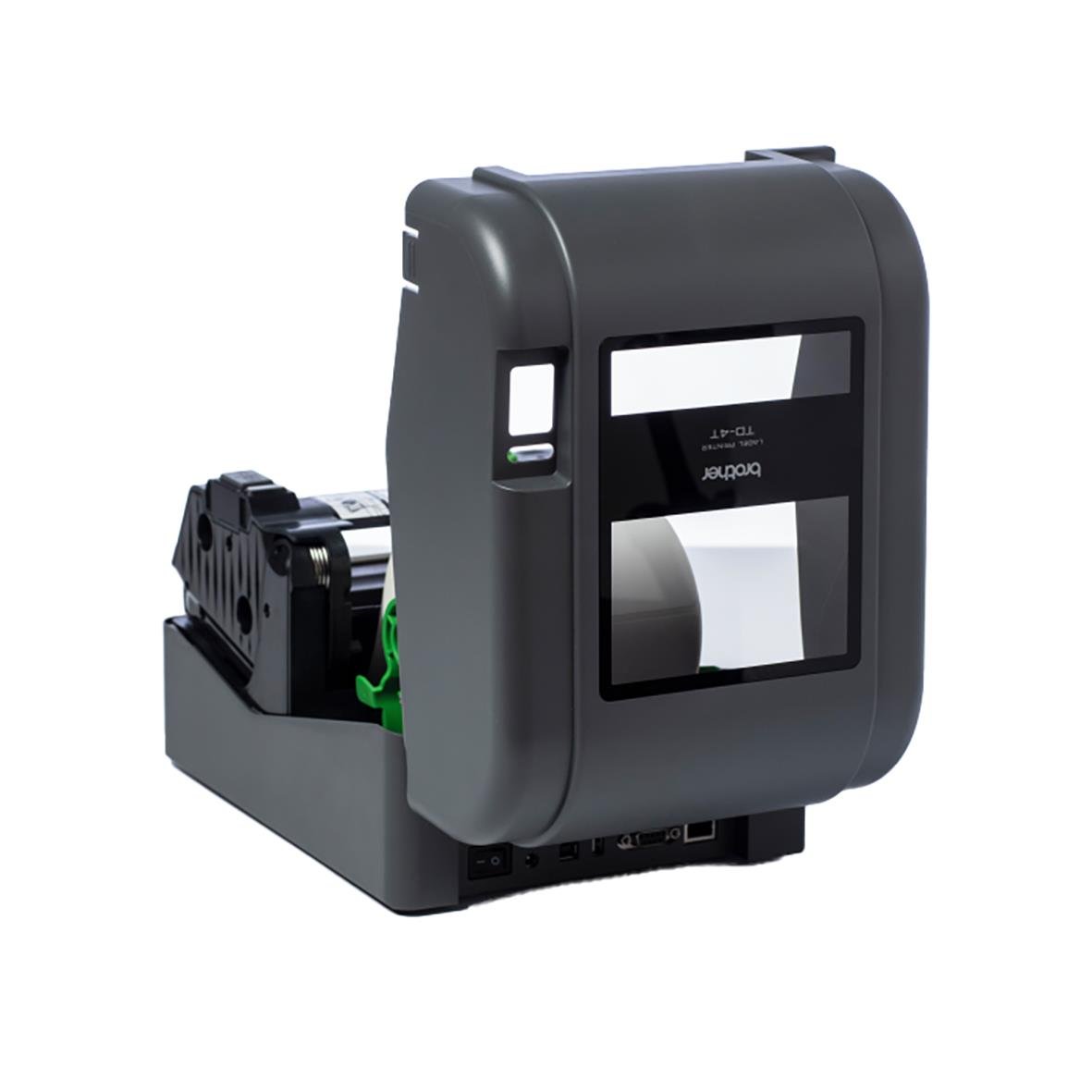 Etikettskrivare Brother TD-4420TN i svart med utskriftsrulle och display