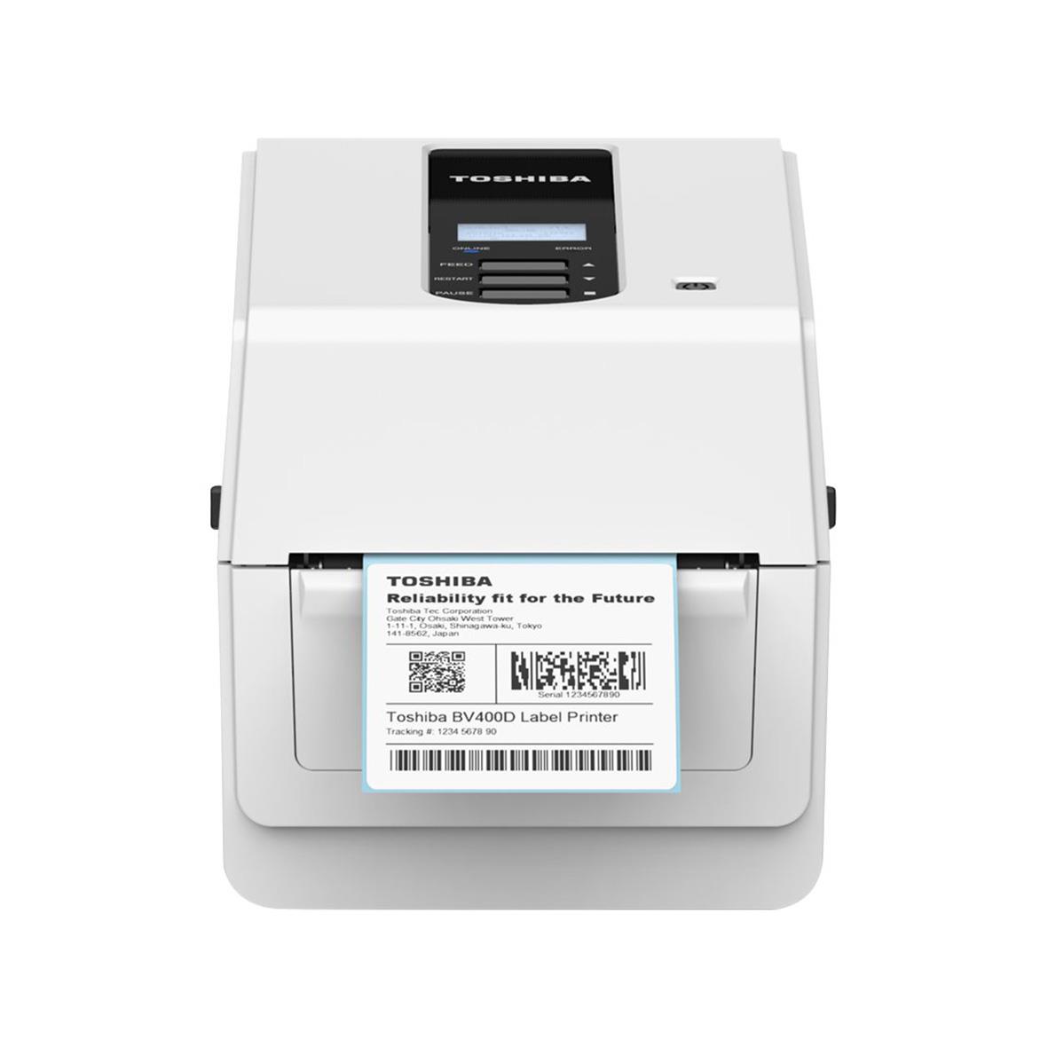 Toshiba BV410D-GS02-QM-S etikettsskrivare för direkt termisk utskrift med etikett som skrivs ut