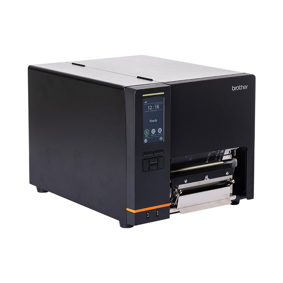 Skrivare med digital skärm och svart kropp, tillverkad av Brother