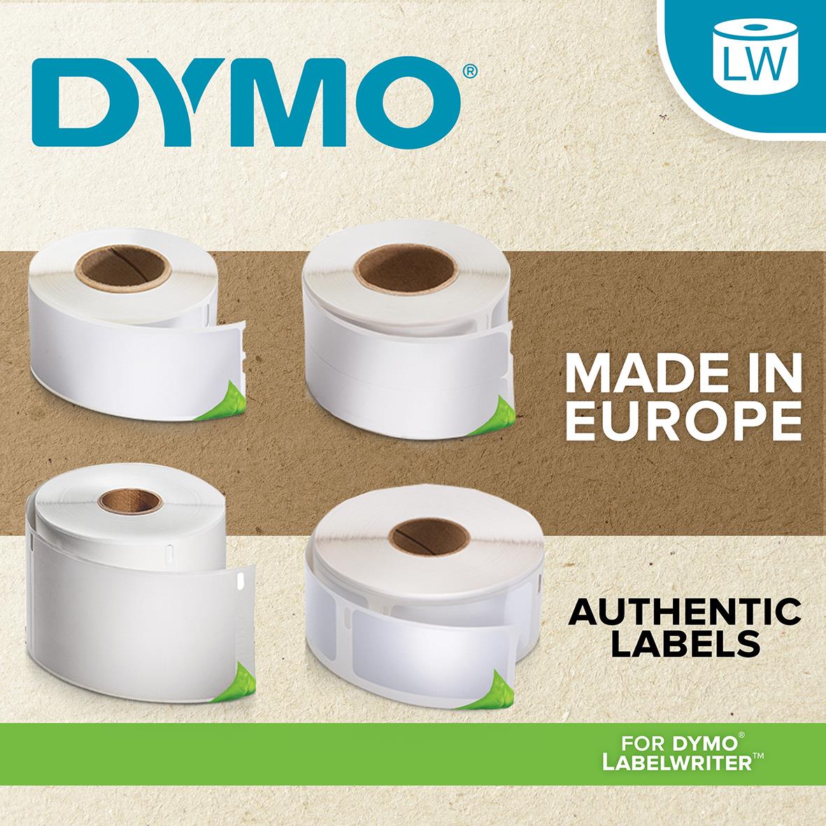 Vit etikett för Dymo Labelwriter, 41x89mm, förnamn, europeiskt tillverkad