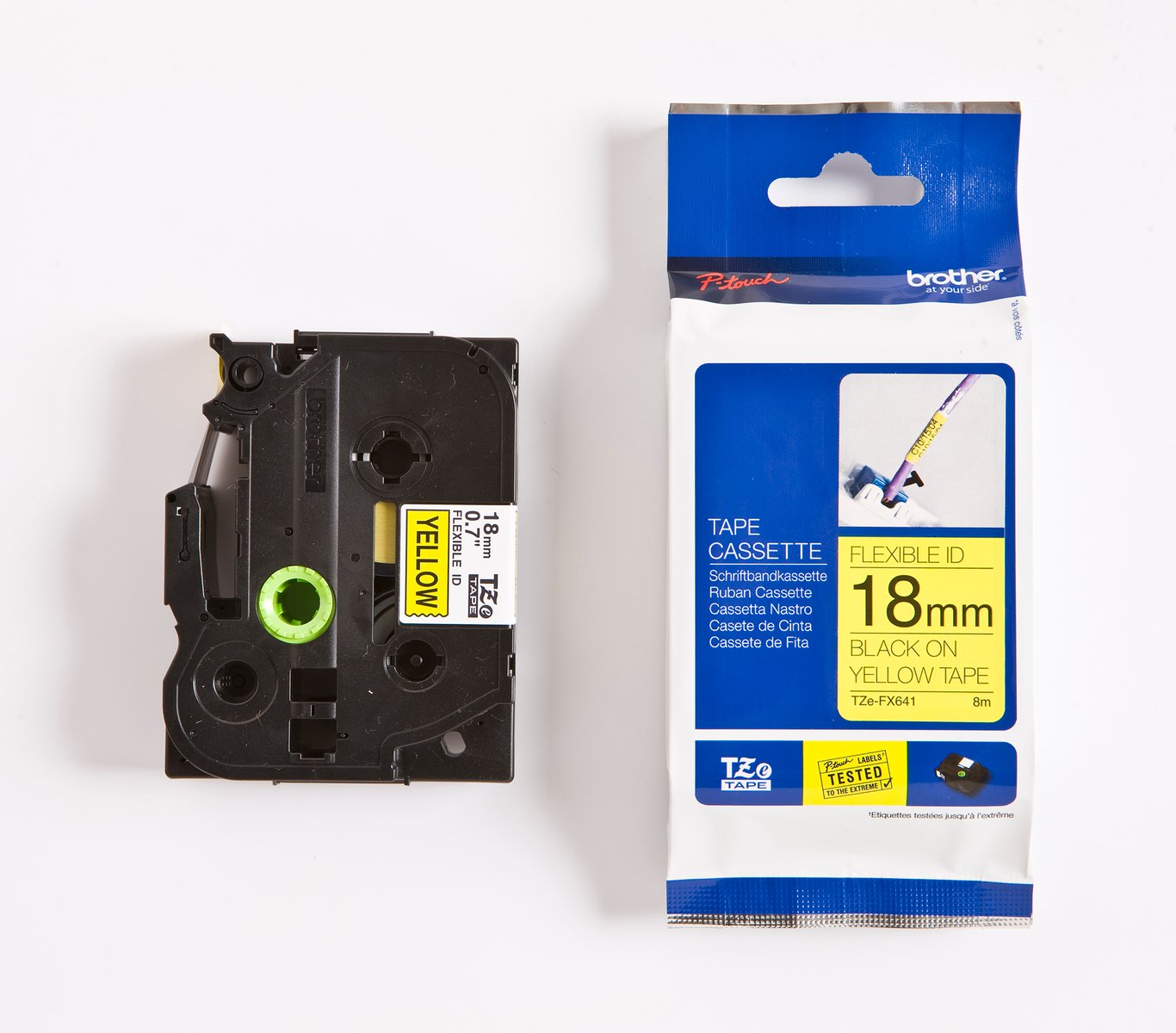 Märkband Brother Tze-FX641 flexibel ID tape Svart/Gul 18mm 35260068_2