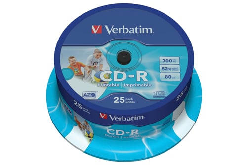 CD-R Skiva Verbatim printable 700mb/80min 36020009