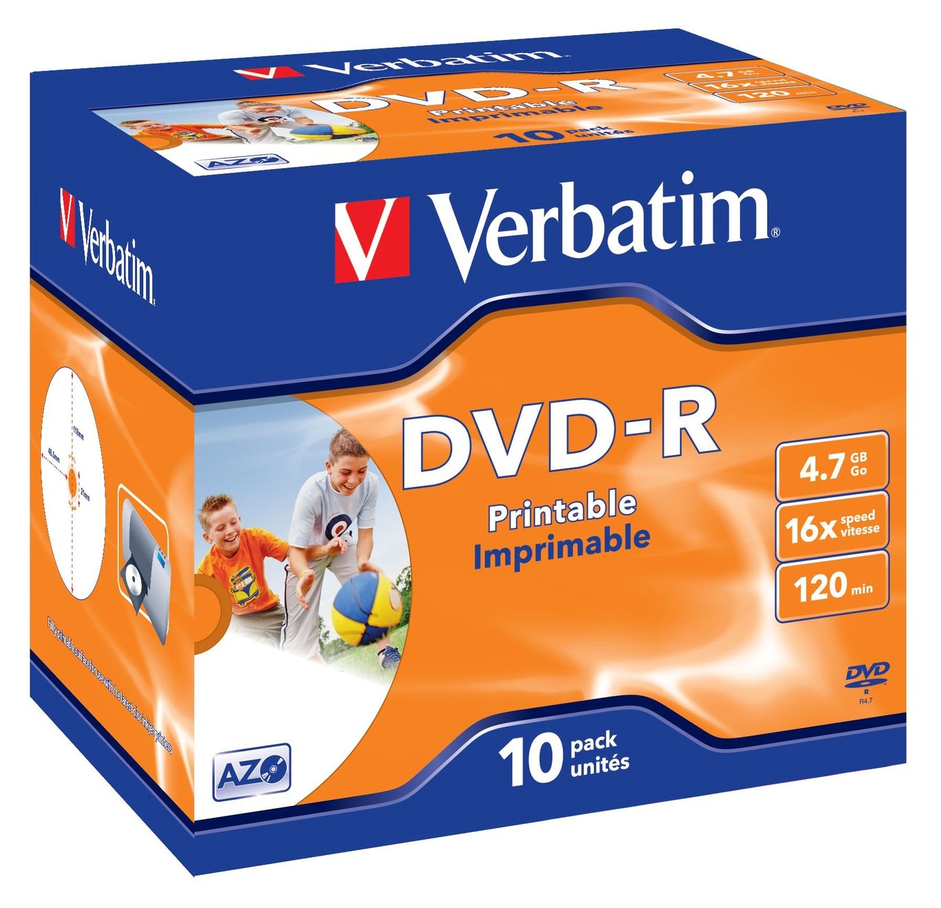 DVD-R Verbatim 16x print wide jewelcase 4,7GB 36020038