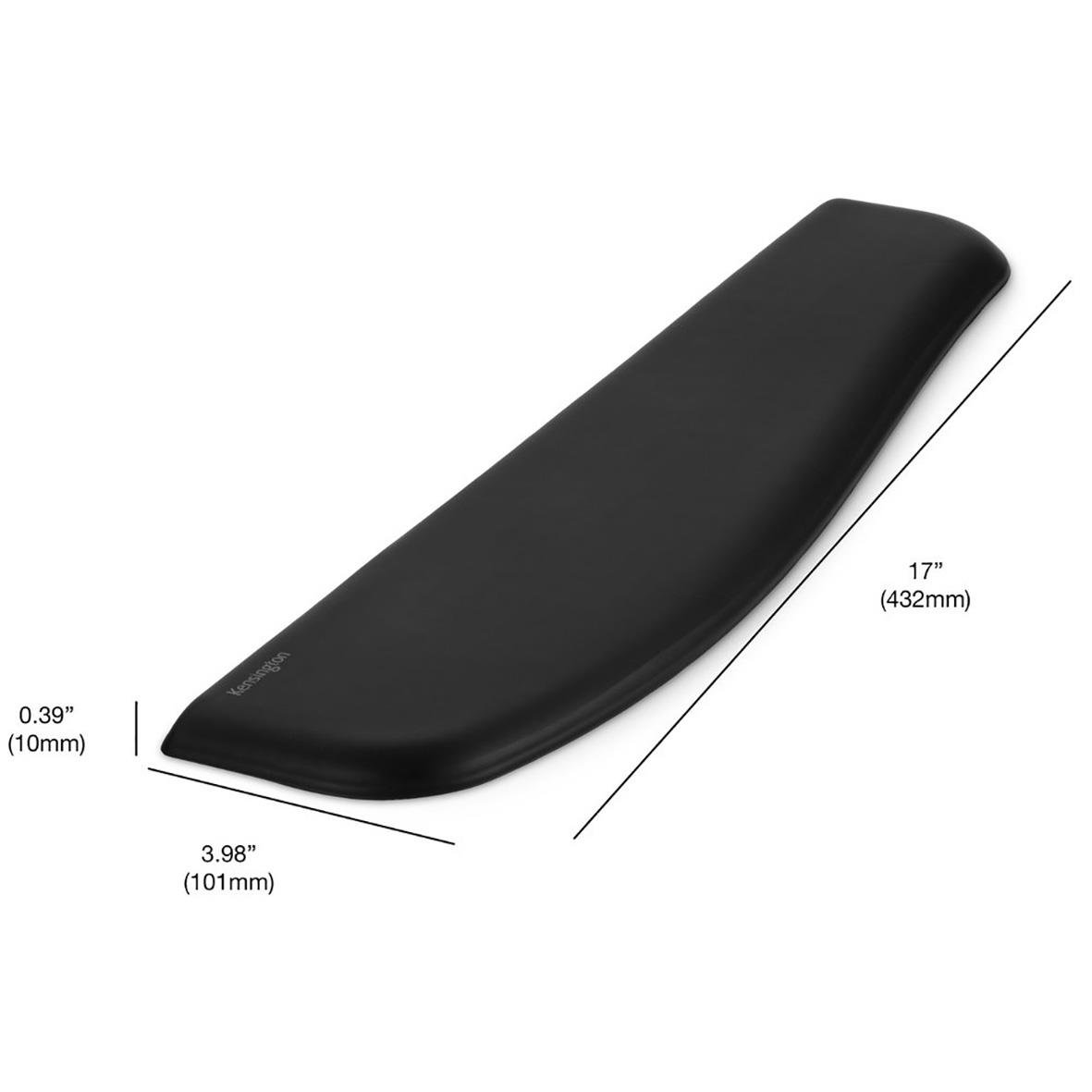 Handledsstöd Kensington ErgoSoft Slim i svart med mått 17x3.98x0.39 tum