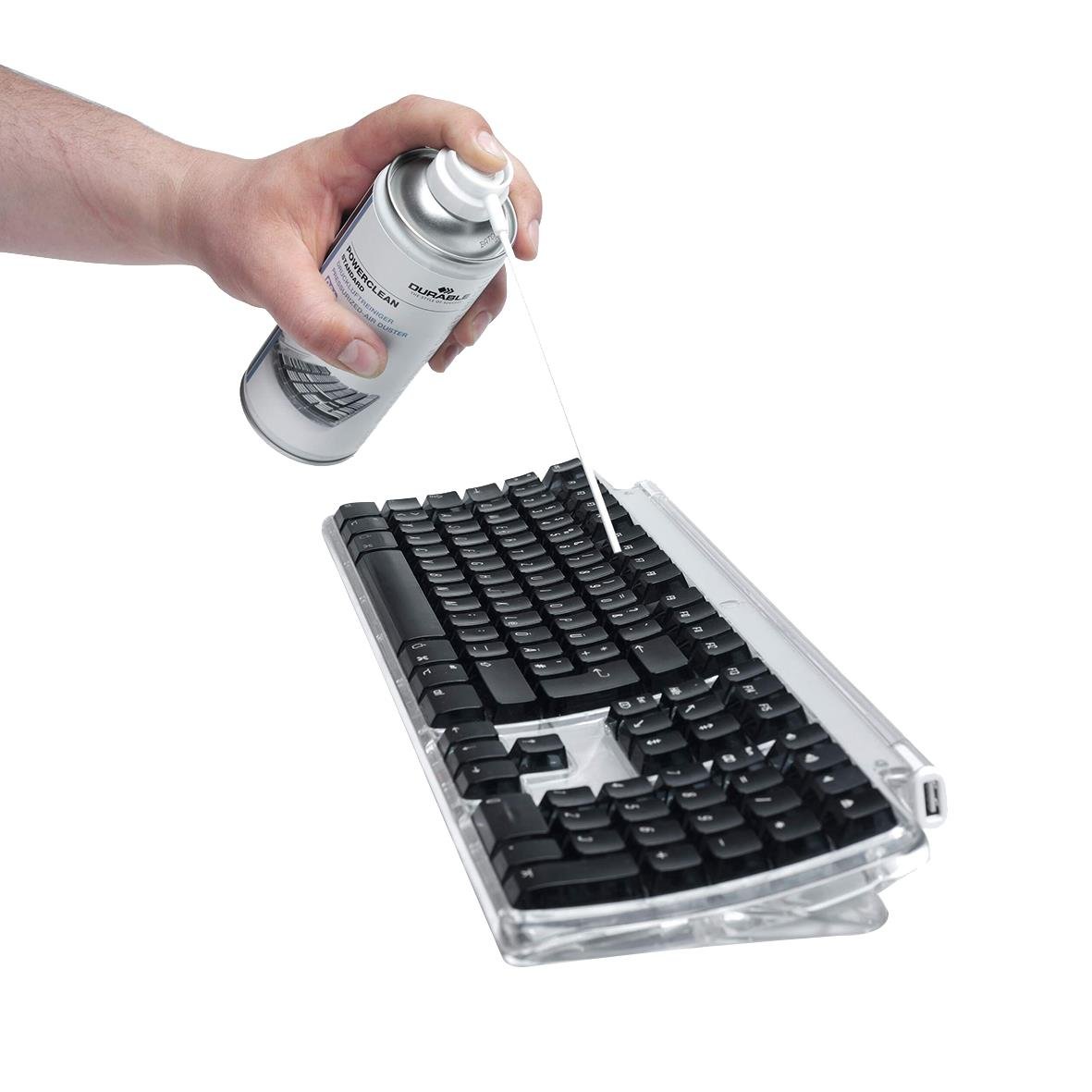 Tryckluftsspray som rengör en datormus med en 400ml burk